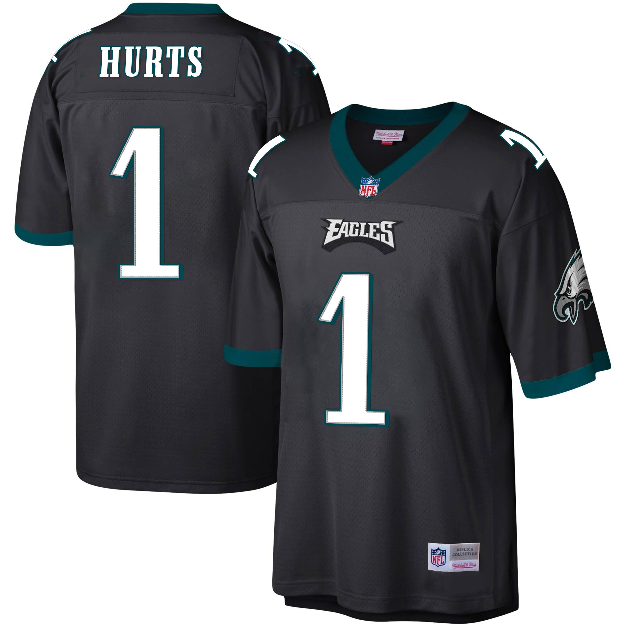 Jalen Hurts Men's Philadelphia Eagles Big & Tall Legacy Black Jersey - All Stitched