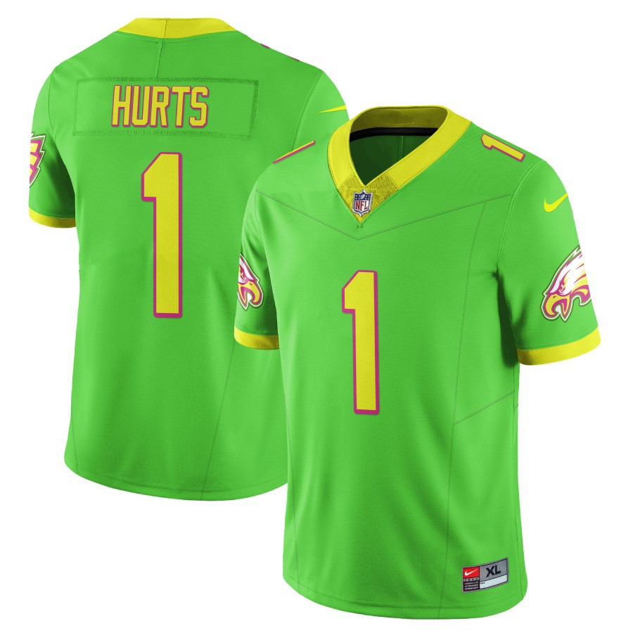 Jalen Hurts Men's Philadelphia Eagles City Edition Vapor Limited V2 Bright Green Jersey - All Stitched