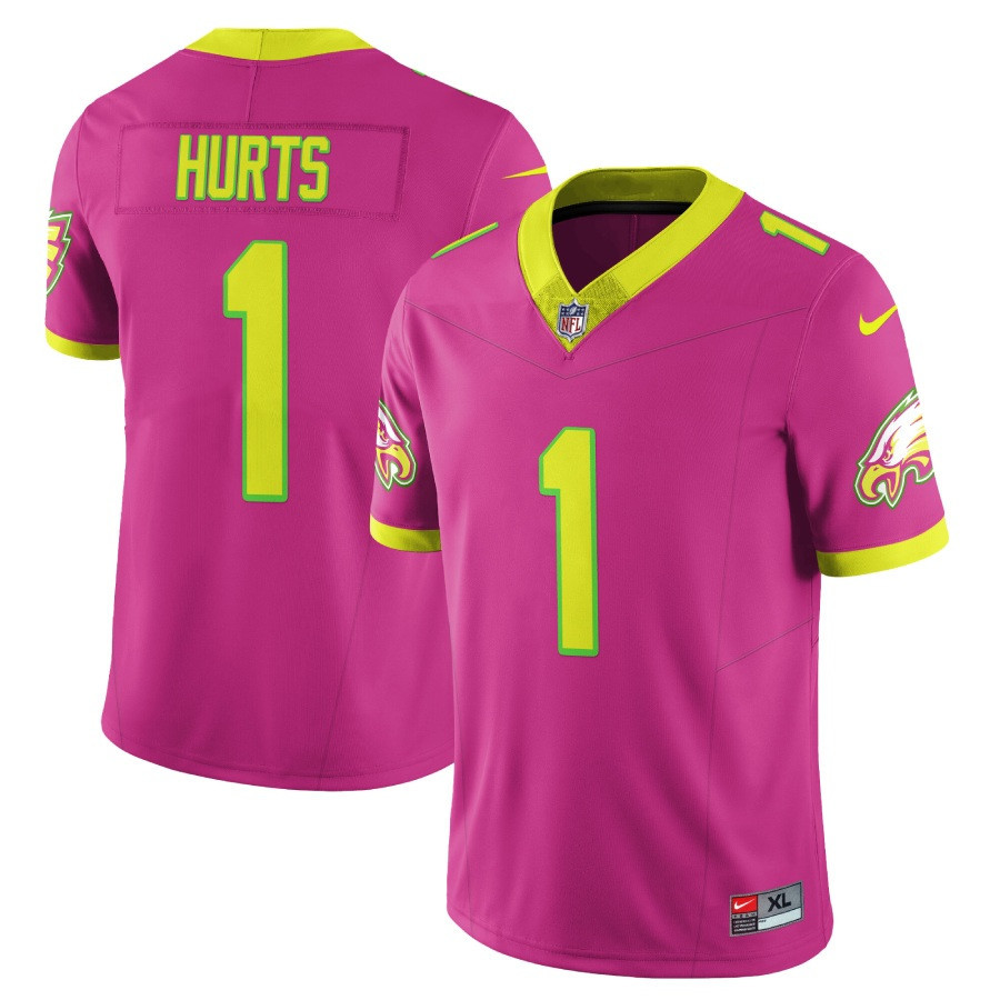 Jalen Hurts Men's Philadelphia Eagles City Edition Vapor Limited V2 Pink Jersey - All Stitched