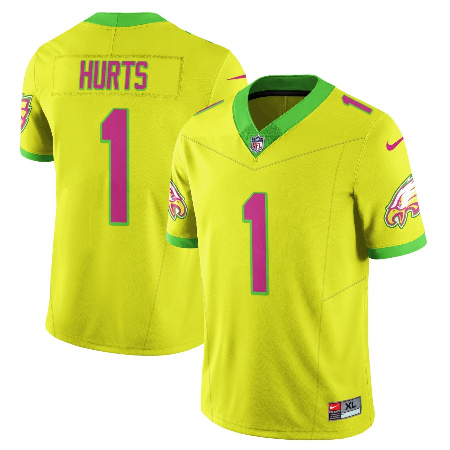 Jalen Hurts Men's Philadelphia Eagles City Edition Vapor Limited V2 Yellow Jersey - All Stitched