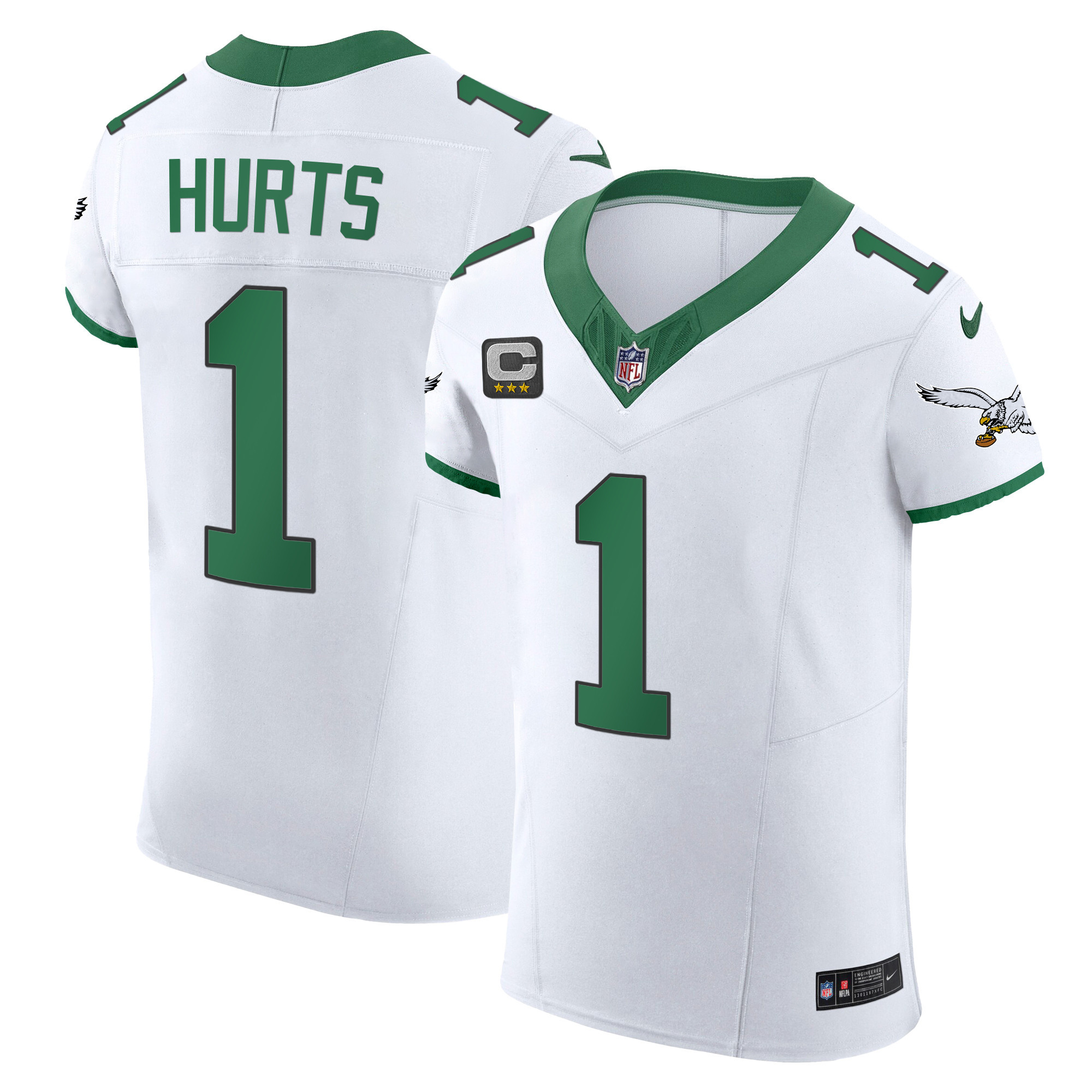 Jalen Hurts Men's Philadelphia Eagles Kelly Green Vapor Elite Kelly White Jersey - All Stitched