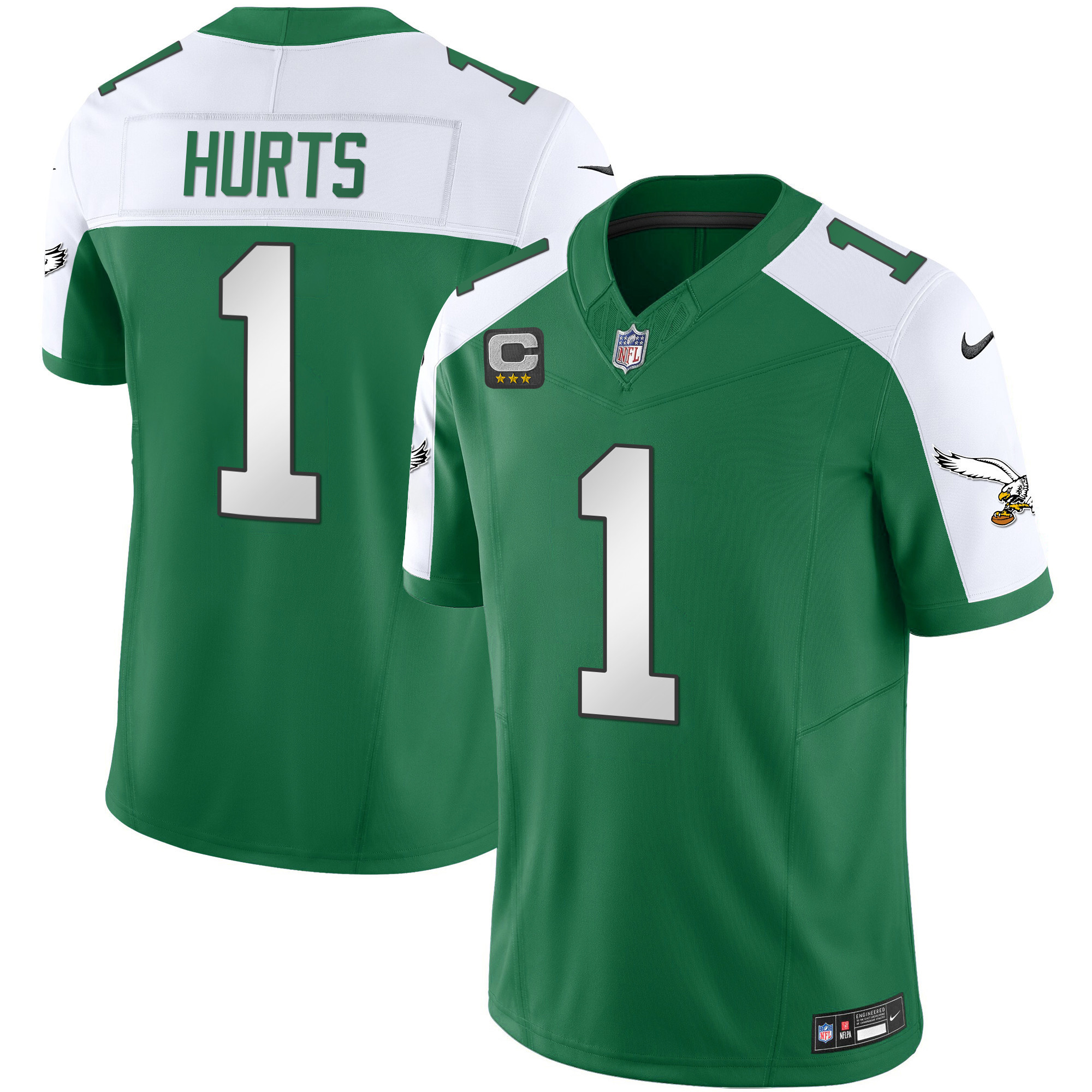 Jalen Hurts Men's Philadelphia Eagles Throwback Kelly Vapor Limited Alternate Jersey - All Stitched