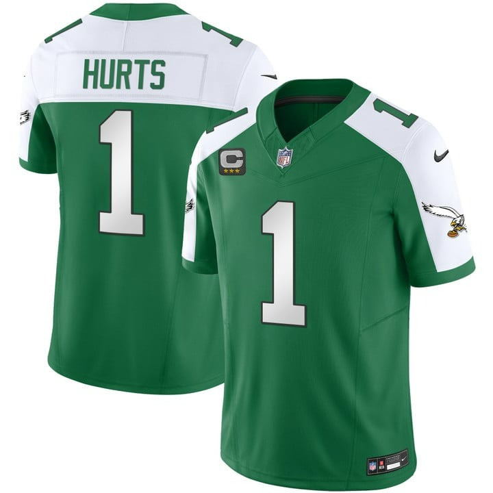 Jalen Hurts Men's Philadelphia Eagles Throwback Kelly Vapor Limited V2 Alternate Jersey - All Stitched