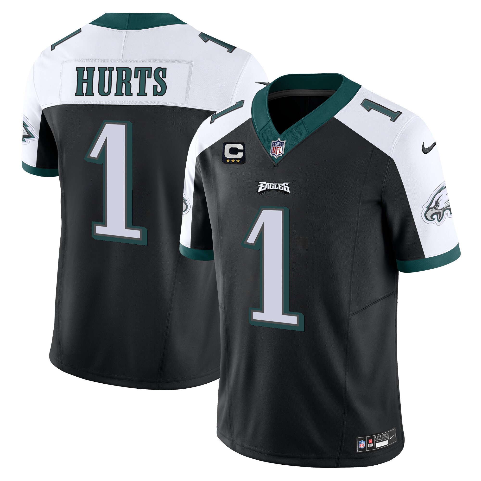 Jalen Hurts Men's Philadelphia Eagles Vapor Limited V2 Black Alternate Jersey - All Stitched