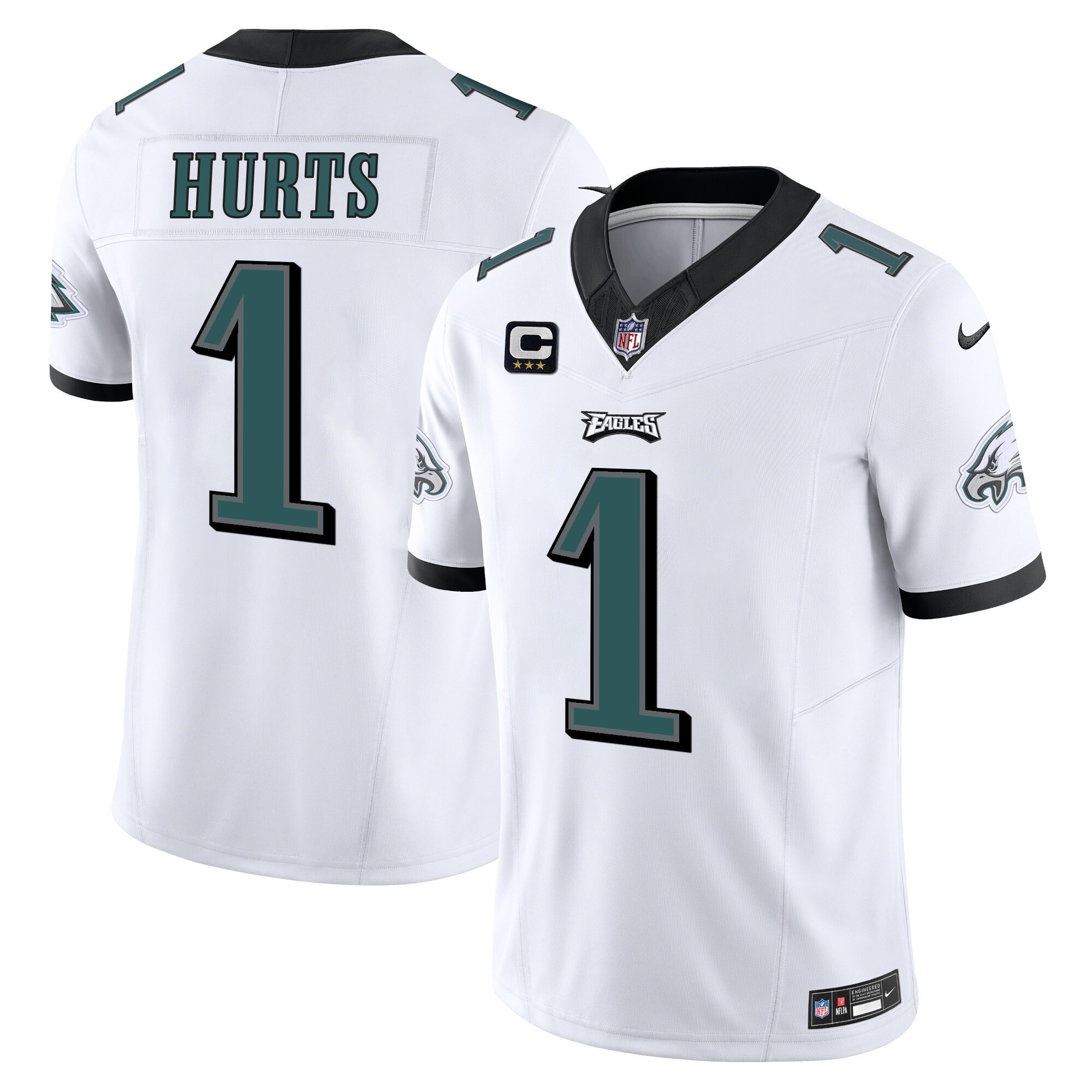 Jalen Hurts Men's Philadelphia Eagles Vapor Limited V2 White Jersey - All Stitched