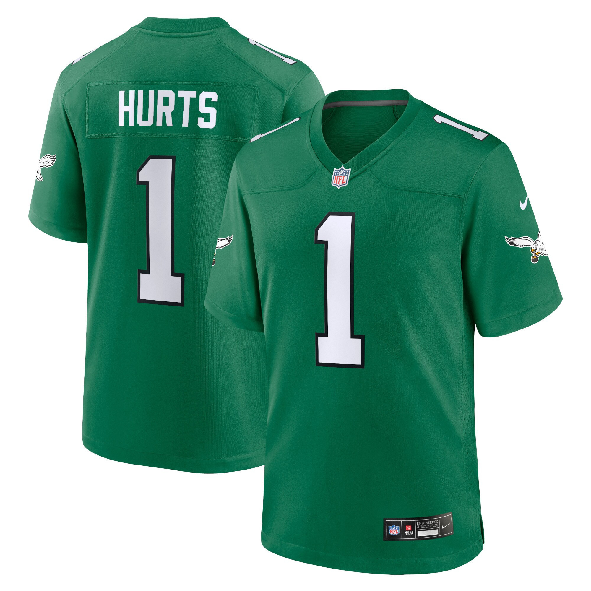 Jalen Hurts Philadelphia Eagles Alternate Game Player - Kelly Green Jersey - All Stitched