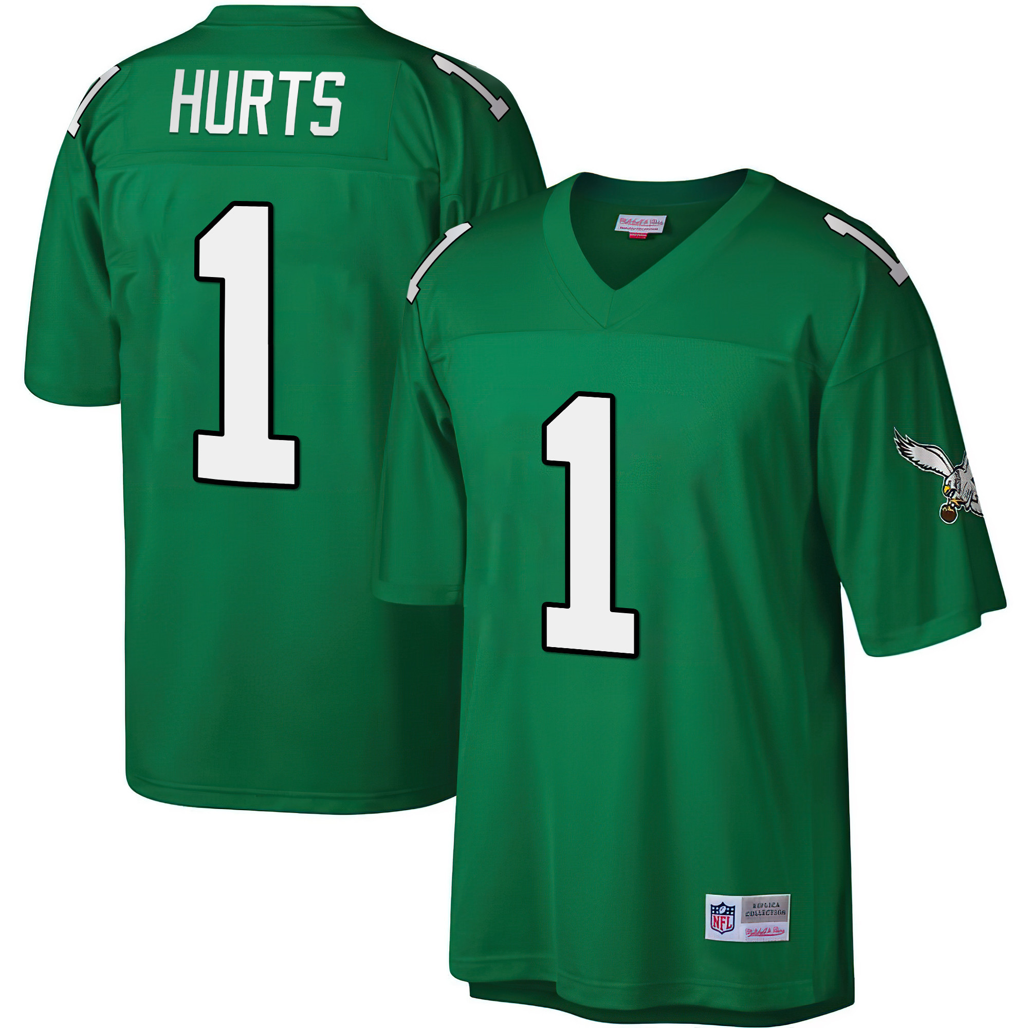Jalen Hurts Philadelphia Eagles Big & Tall 1990 Retired Kelly Green Jersey - All Stitched