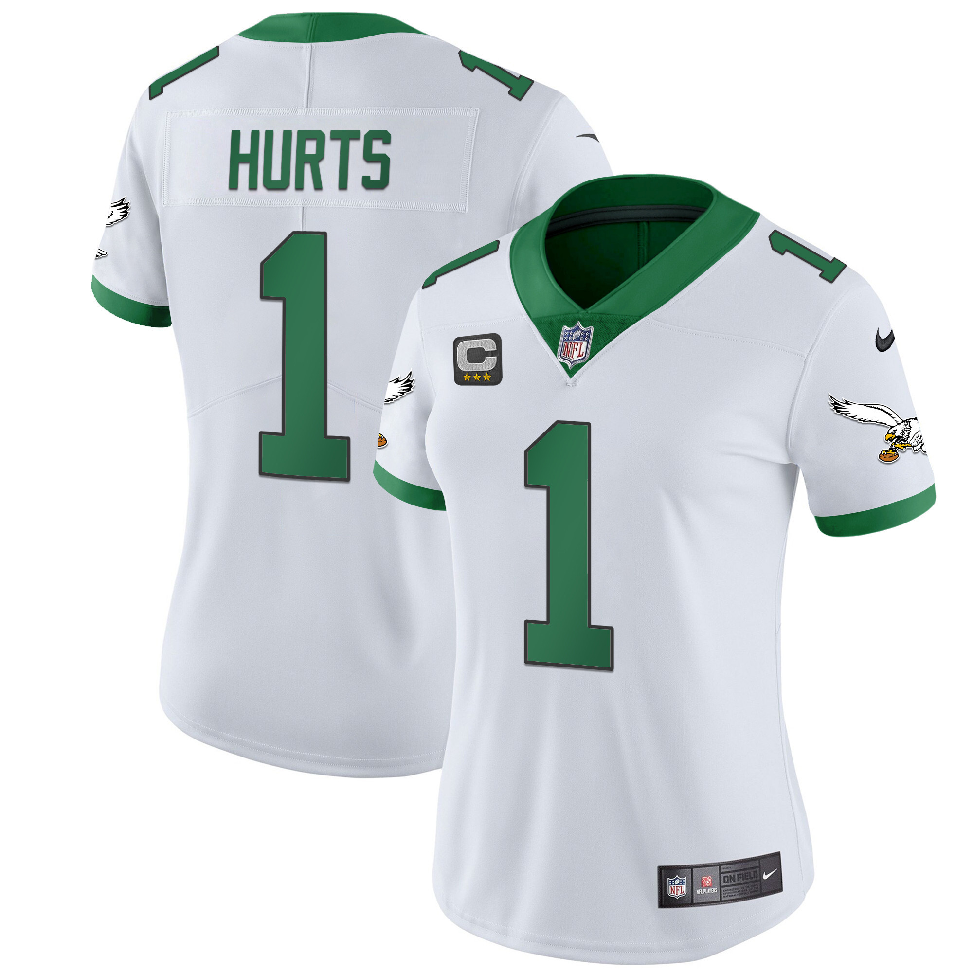 Jalen Hurts Women's Philadelphia Eagles Kelly Green Vapor Limited V2 Kelly White Jersey - All Stitched