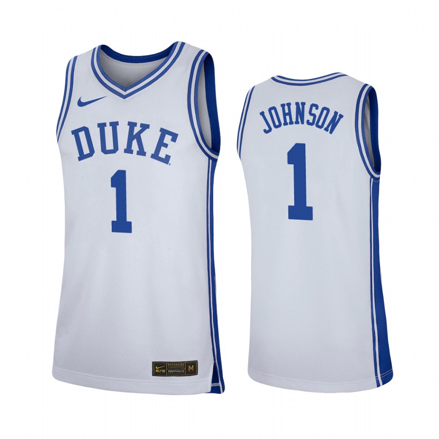 Jalen Johnson Duke Blue Devils White Jersey