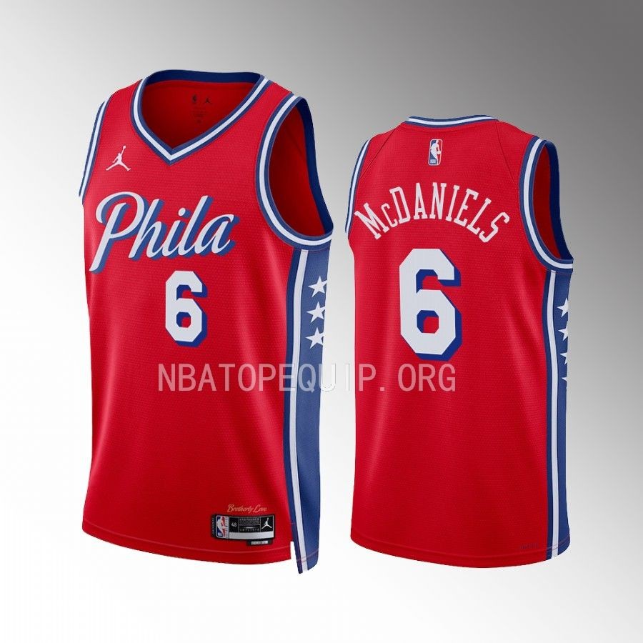 Jalen McDaniels 2022-23 Philadelphia 76ers Red #7 Statement Edition Jersey Swingman