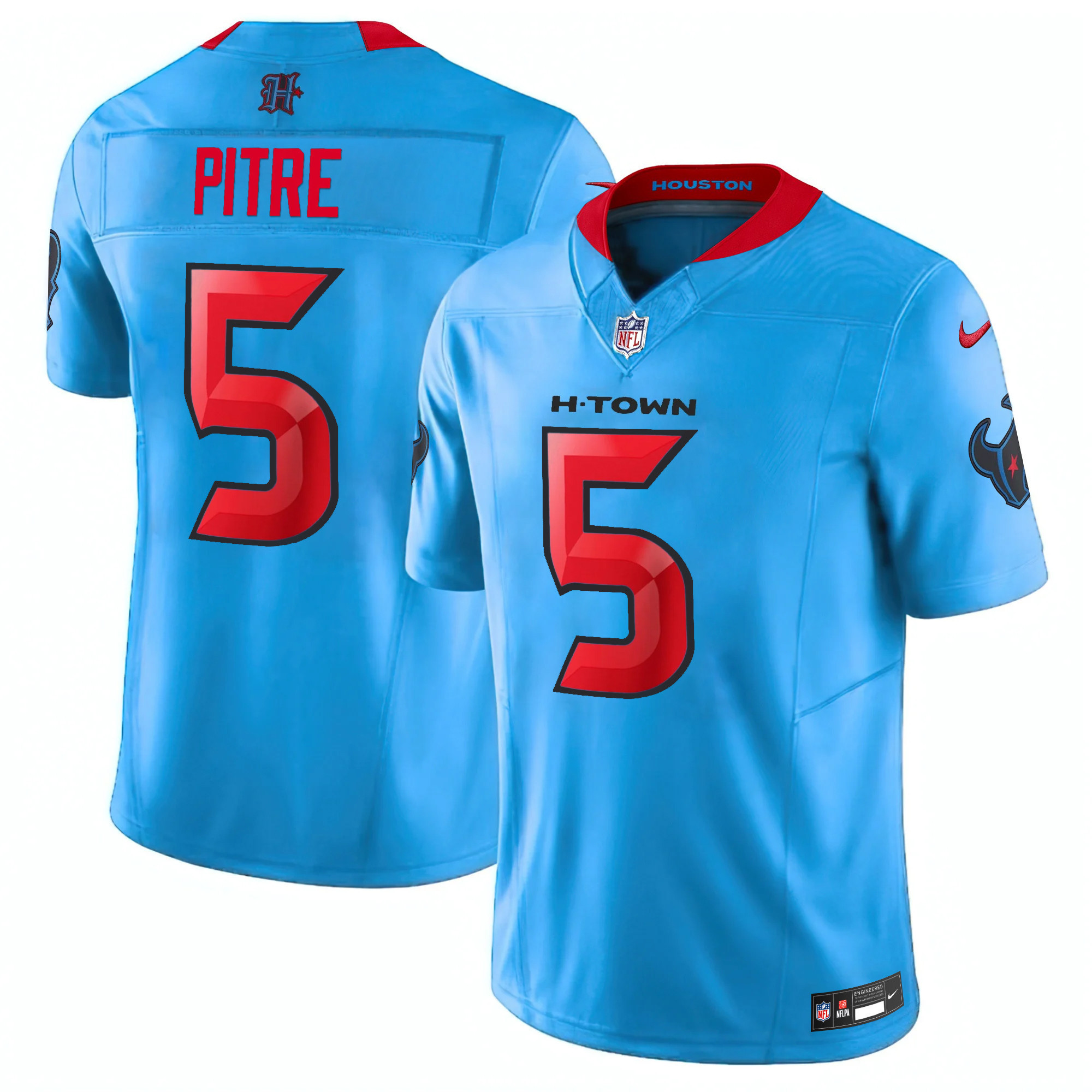 Jalen Pitre Women's Houston Texans 2024 Vapor Limited Blue Jersey - All Stitched 