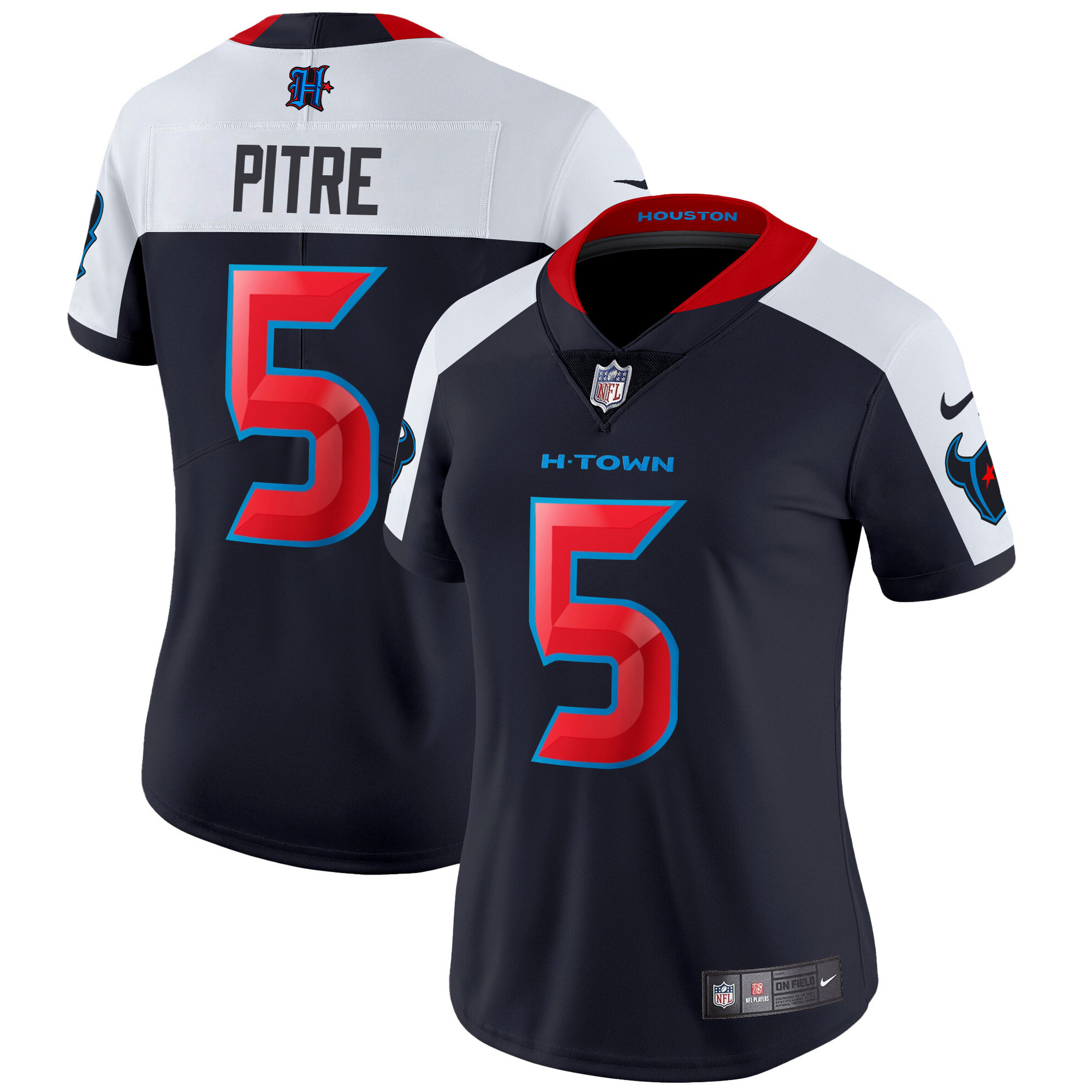 Jalen Pitre Women's Houston Texans 2024 Vapor Limited Navy Alternate Jersey - All Stitched 