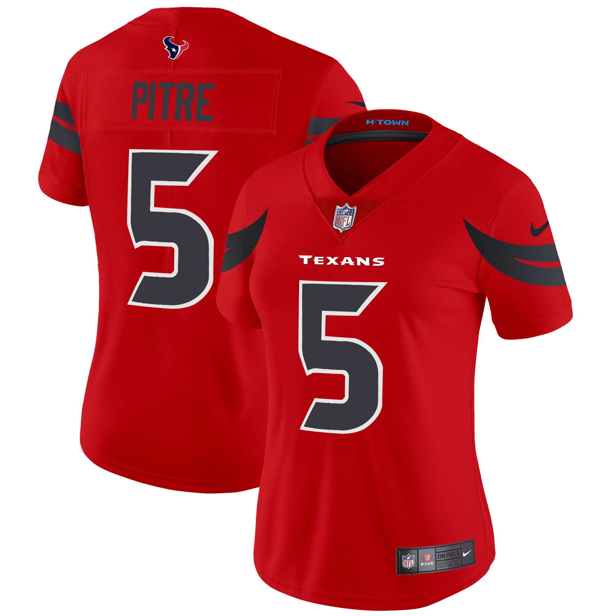 Jalen Pitre Women's Houston Texans 2024 Vapor Limited Red Jersey - All Stitched 