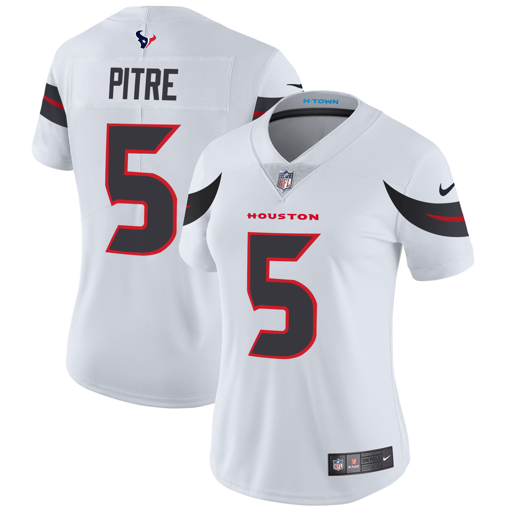 Jalen Pitre Women's Houston Texans 2024 Vapor Limited White Jersey - All Stitched 
