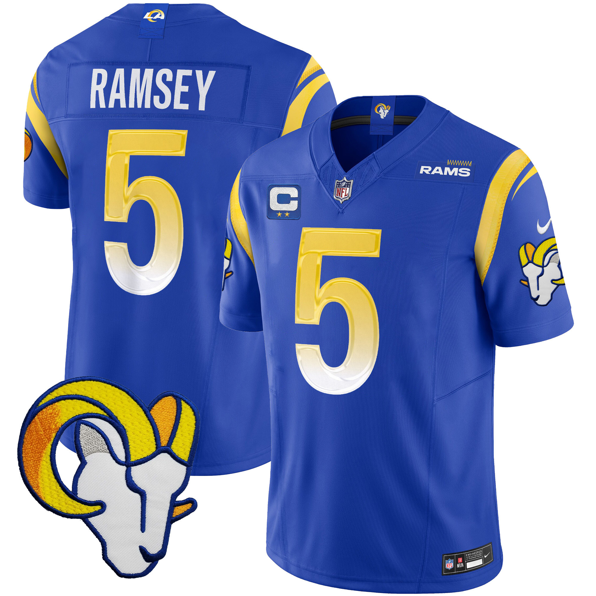 Jalen Ramsey Men's Los Angeles Rams Vapor Limited Royal Jersey - All Stitched 