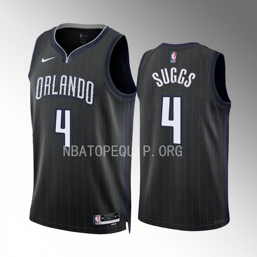 Jalen Suggs 2022-23 Orlando Magic Black #4 City Edition Jersey Swingman
