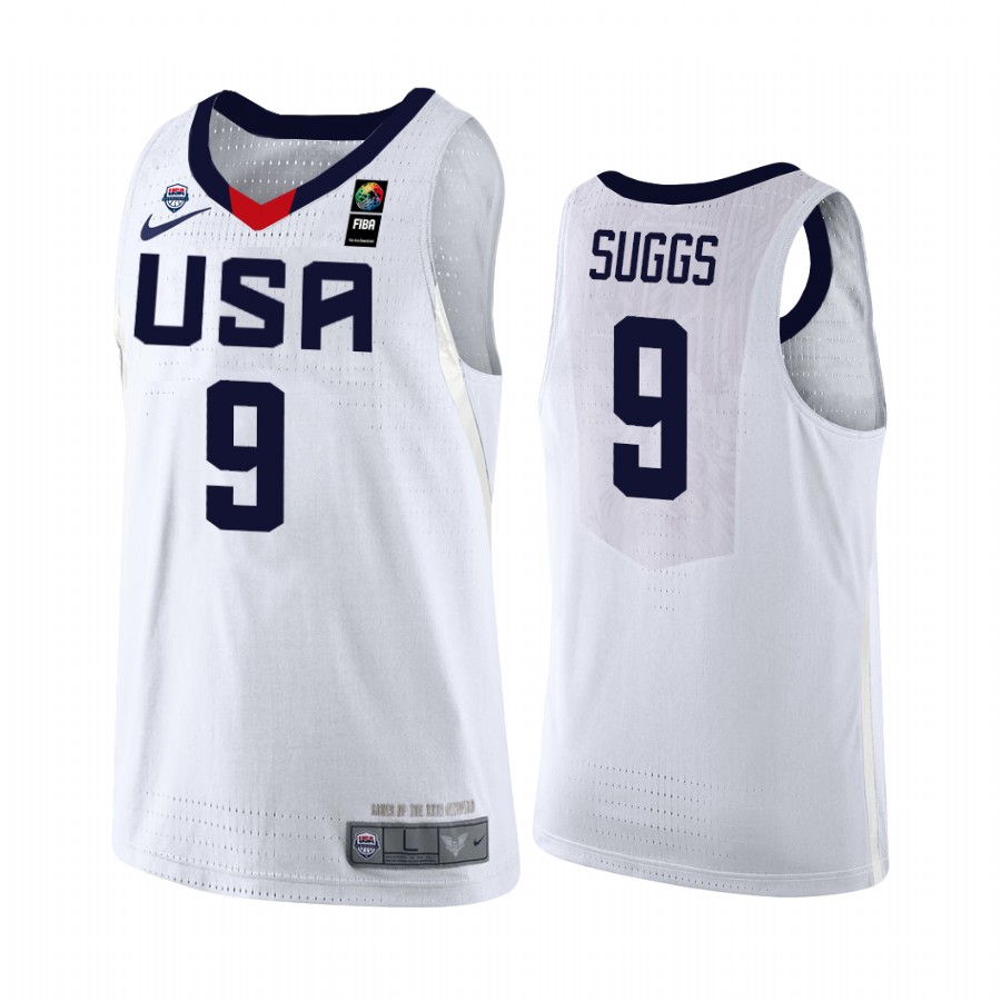 Jalen Suggs USA Team #9 White 2019 FIBA U19 Baketball World Cup Gold Winner Jersey