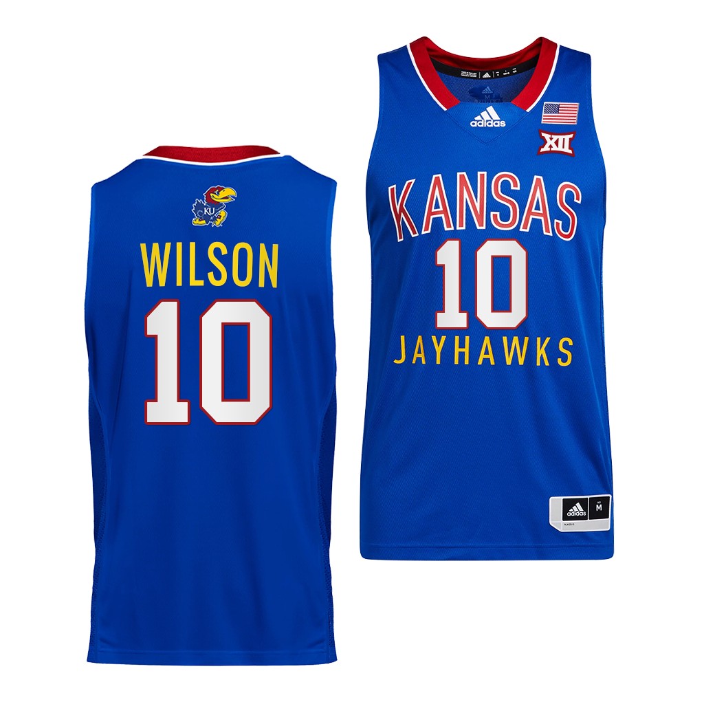 Jalen Wilson #10 Kansas Jayhawks College Throwback Royal Jersey
