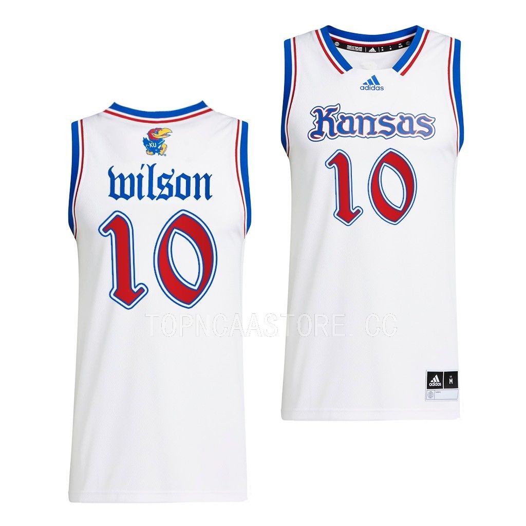 Jalen Wilson Kansas Jayhawks #10 White Swingman Jersey 2022-23