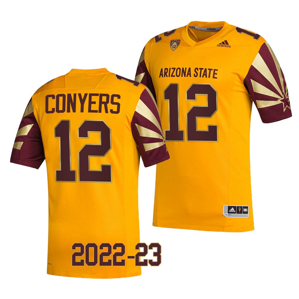 Jalin Conyers Arizona State Sun Devils 2022-23 Reverse Retro Jersey Men's Gold #12 Uniform