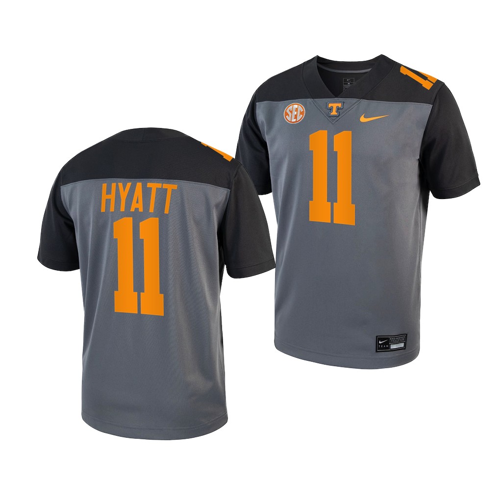 Jalin Hyatt Tennessee Volunteers Grey 2022 Smokey Grey Series Alternate Youth Jersey