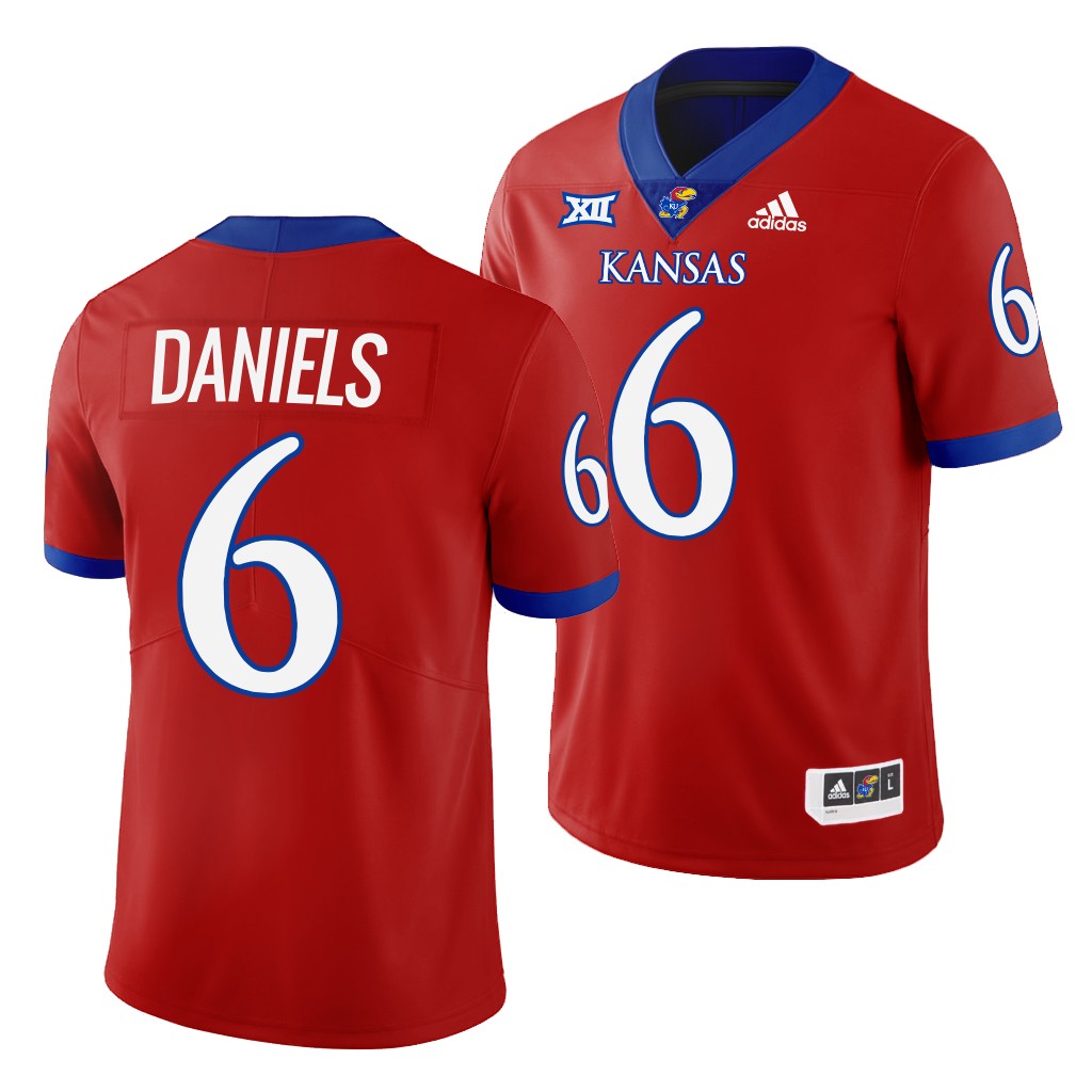 Jalon Daniels Kansas Jayhawks #6 Red Jersey 2022-23 College Men's Uniform