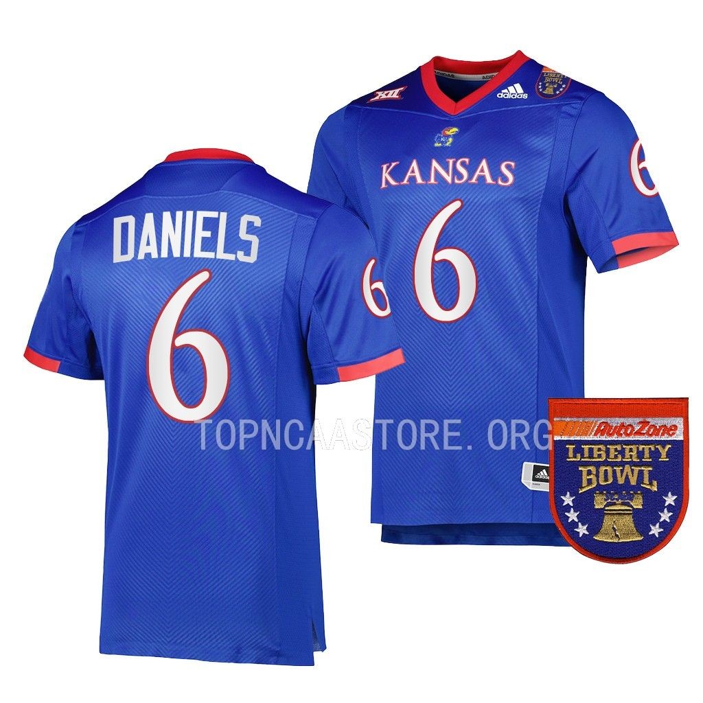 Jalon Daniels Kansas Jayhawks 2022 Liberty Bowl College Jersey Men's Royal #6 Uniform