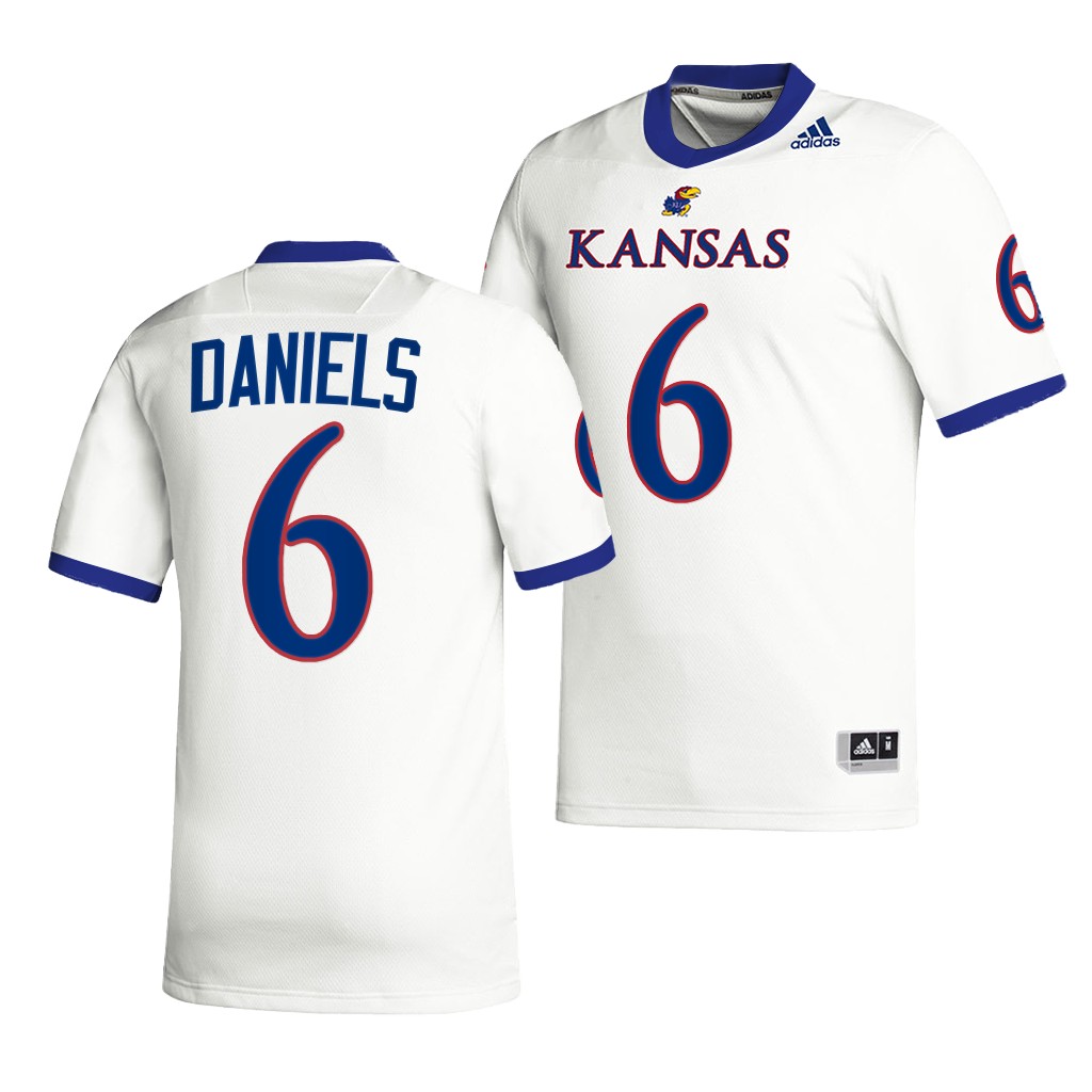 Jalon Daniels Kansas Jayhawks 2022 Premier Jersey Men's White #6 Uniform