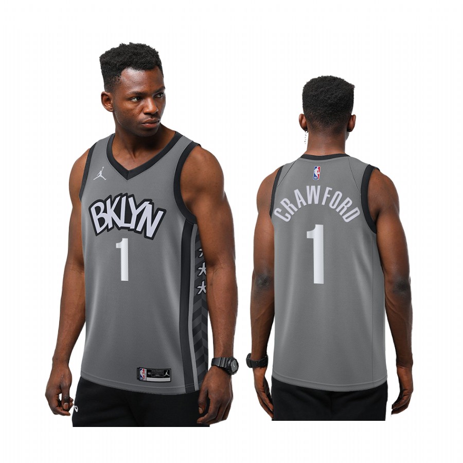 Jamal Crawford Brooklyn Nets Gray Statement New Season 2020-21 Jersey