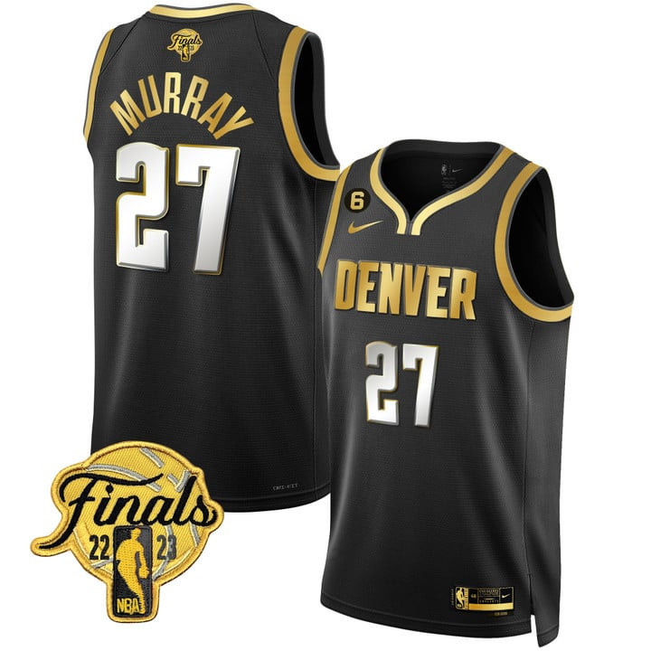 Jamal Murray Denver Nuggets NBA Finals Patch Collection Black Limited Jersey - All Stitched
