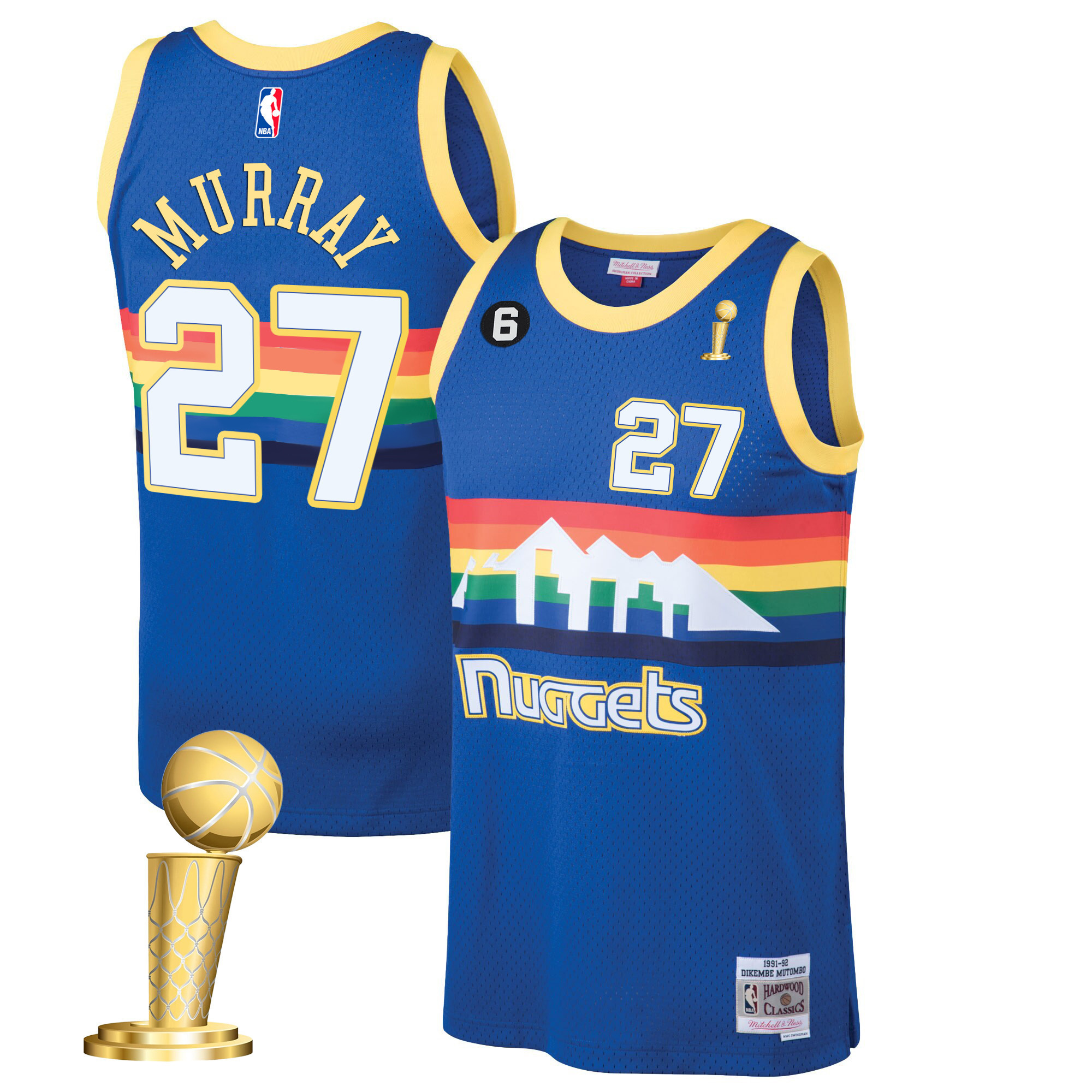 Jamal Murray Men's Denver Nuggets 2023 Champions Collection Blue Classic Jersey - All Stitched