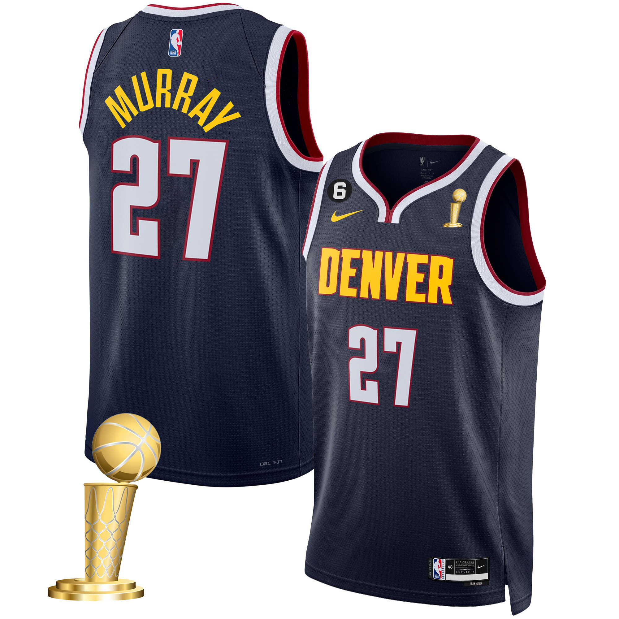 Jamal Murray Men's Denver Nuggets 2023 Champions Collection Icon Jersey - All Stitched