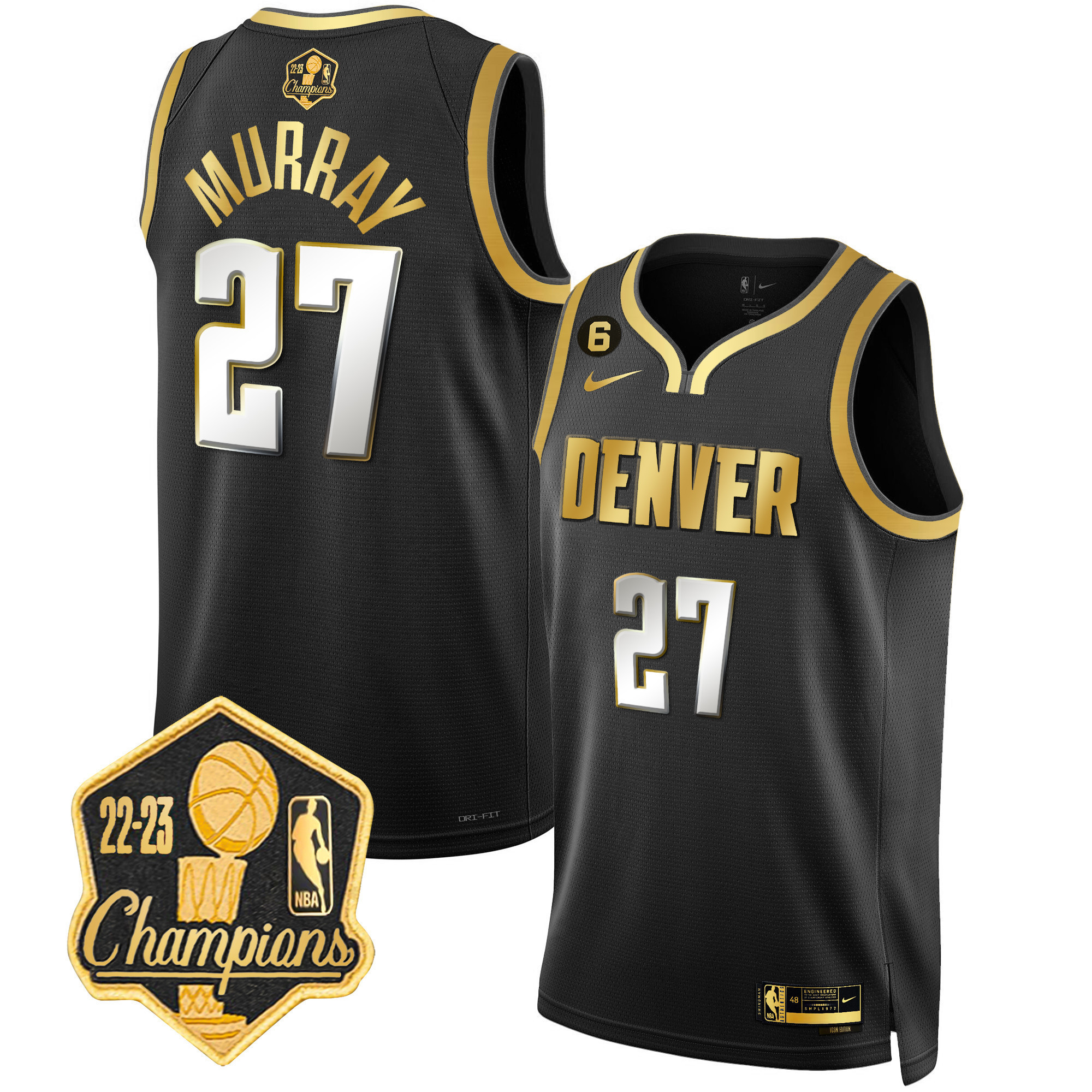 Jamal Murray Men's Denver Nuggets 2023 Champions Limited Patch Black Limited Jersey - All Stitched