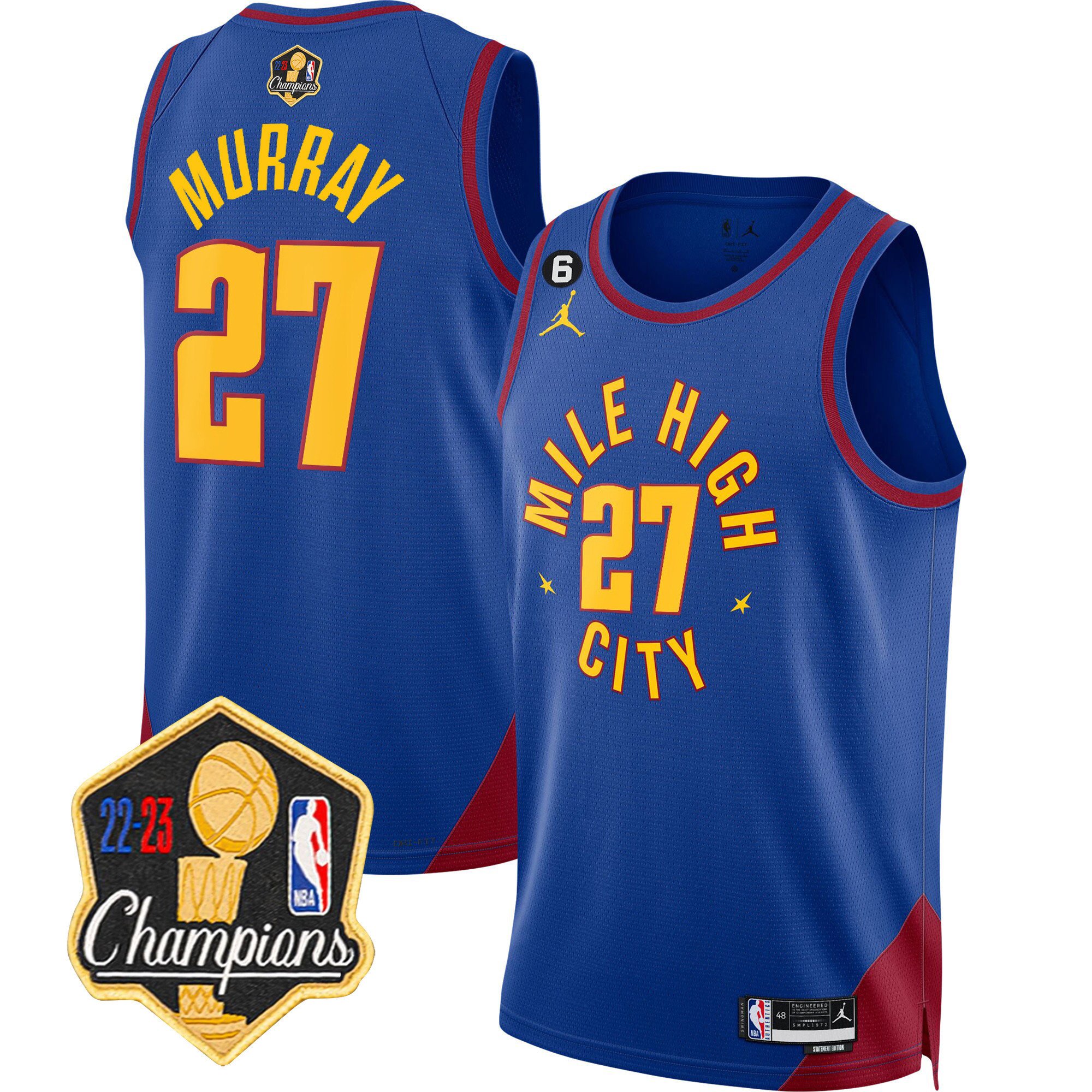 Jamal Murray Men's Denver Nuggets 2023 Champions Limited Patch Statement Jersey - All Stitched