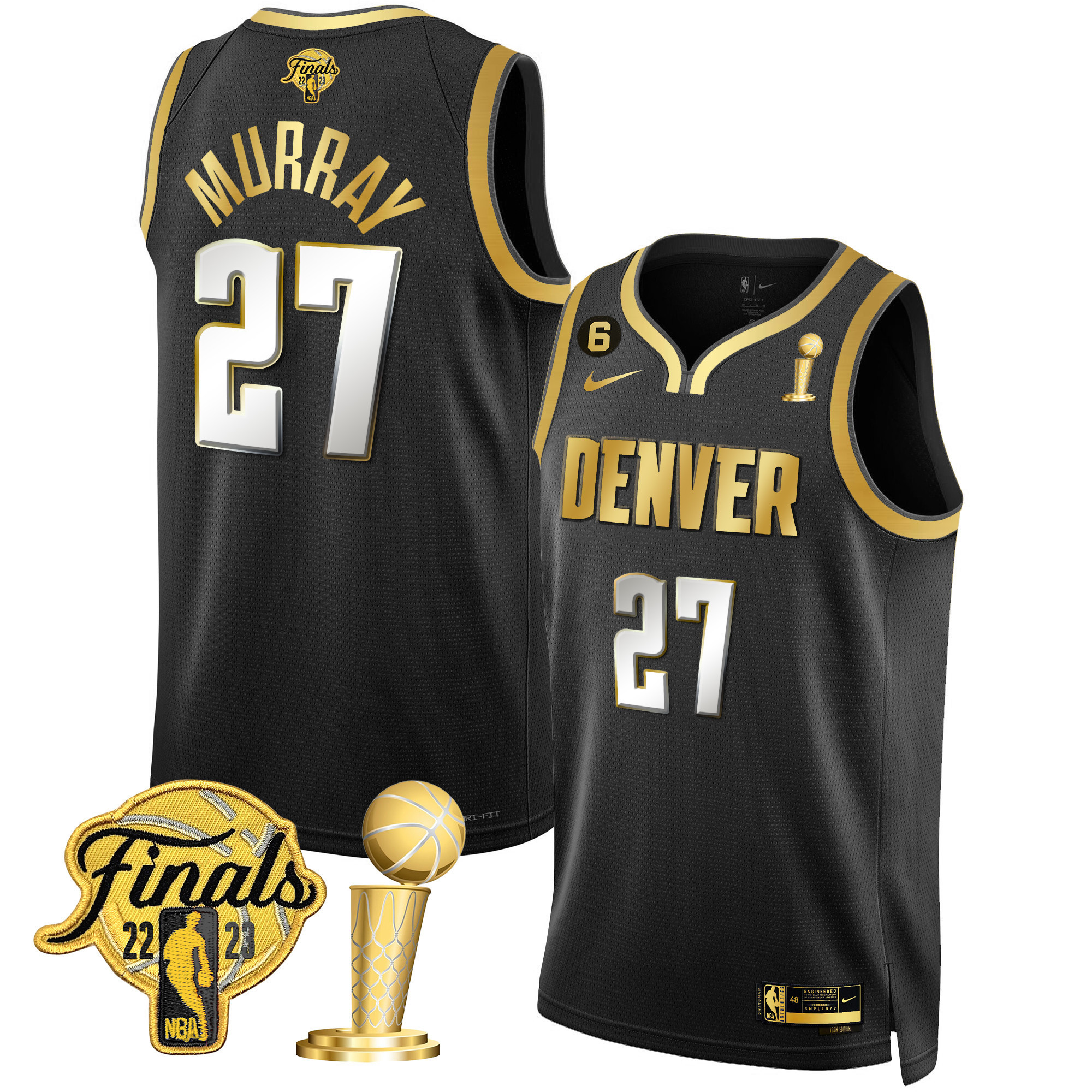 Jamal Murray Men's Denver Nuggets 2023 Finals & Champions Patch Black Limited Jersey - All Stitched