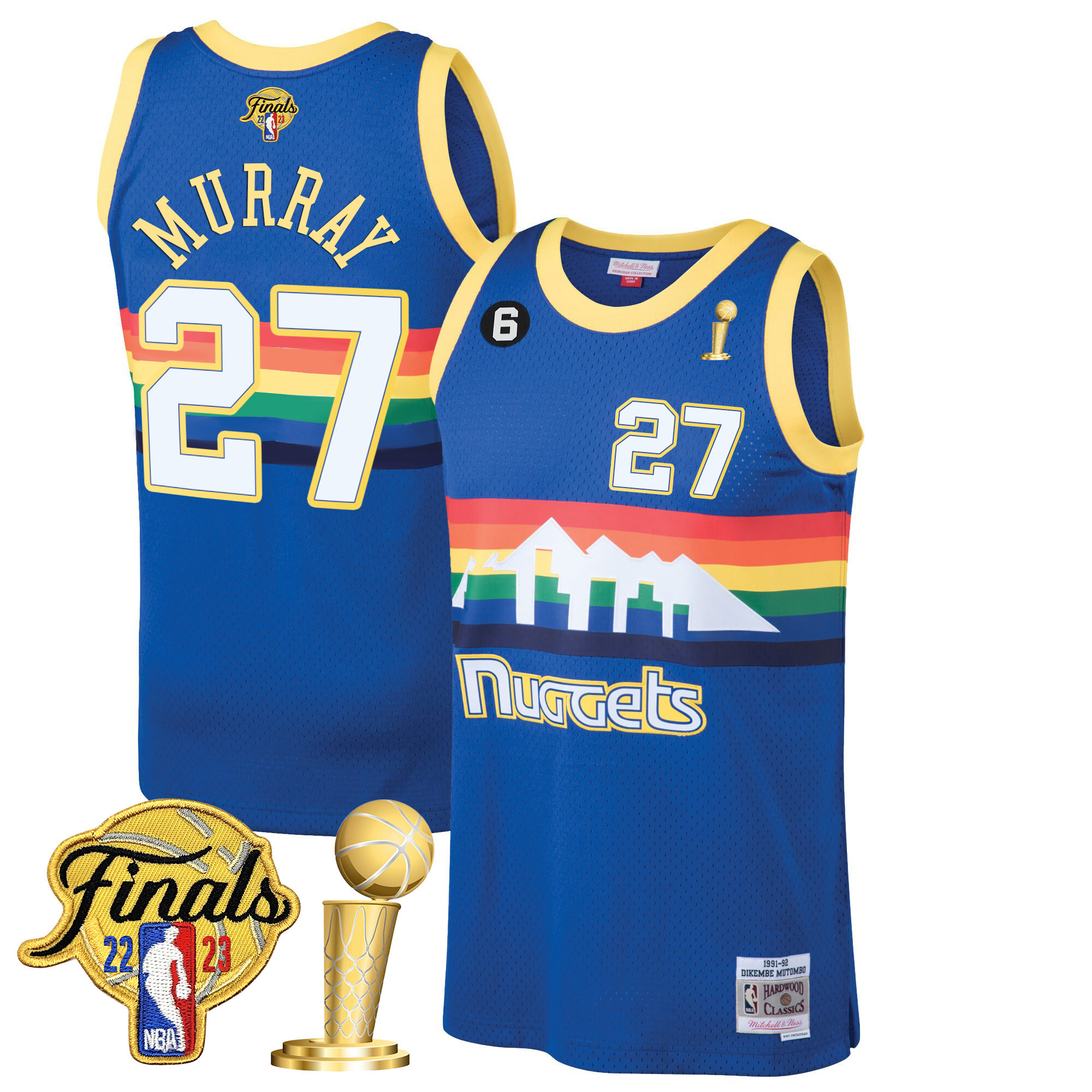 Jamal Murray Men's Denver Nuggets 2023 Finals & Champions Patch Blue Classic Jersey - All Stitched