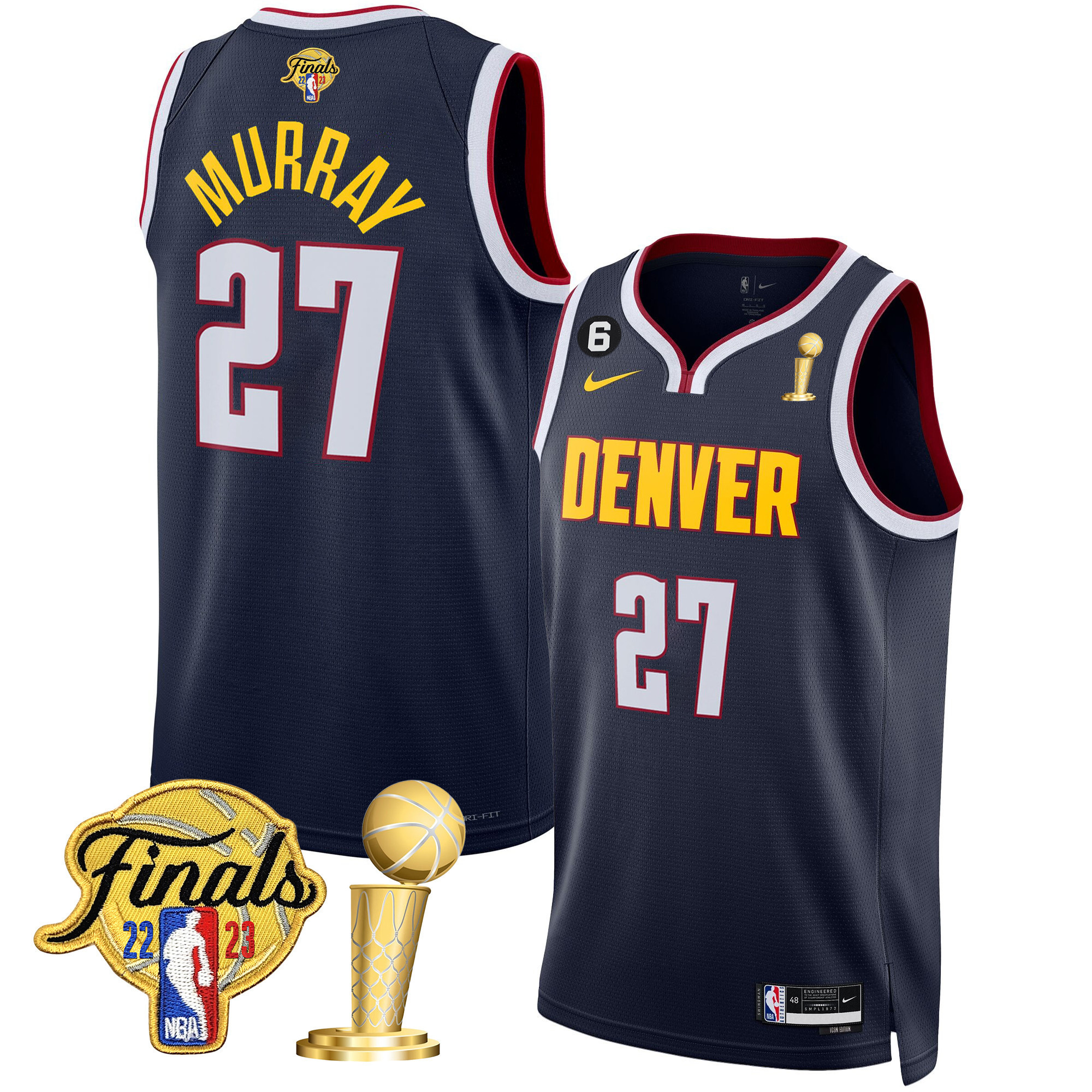 Jamal Murray Men's Denver Nuggets 2023 Finals & Champions Patch Icon Jersey - All Stitched