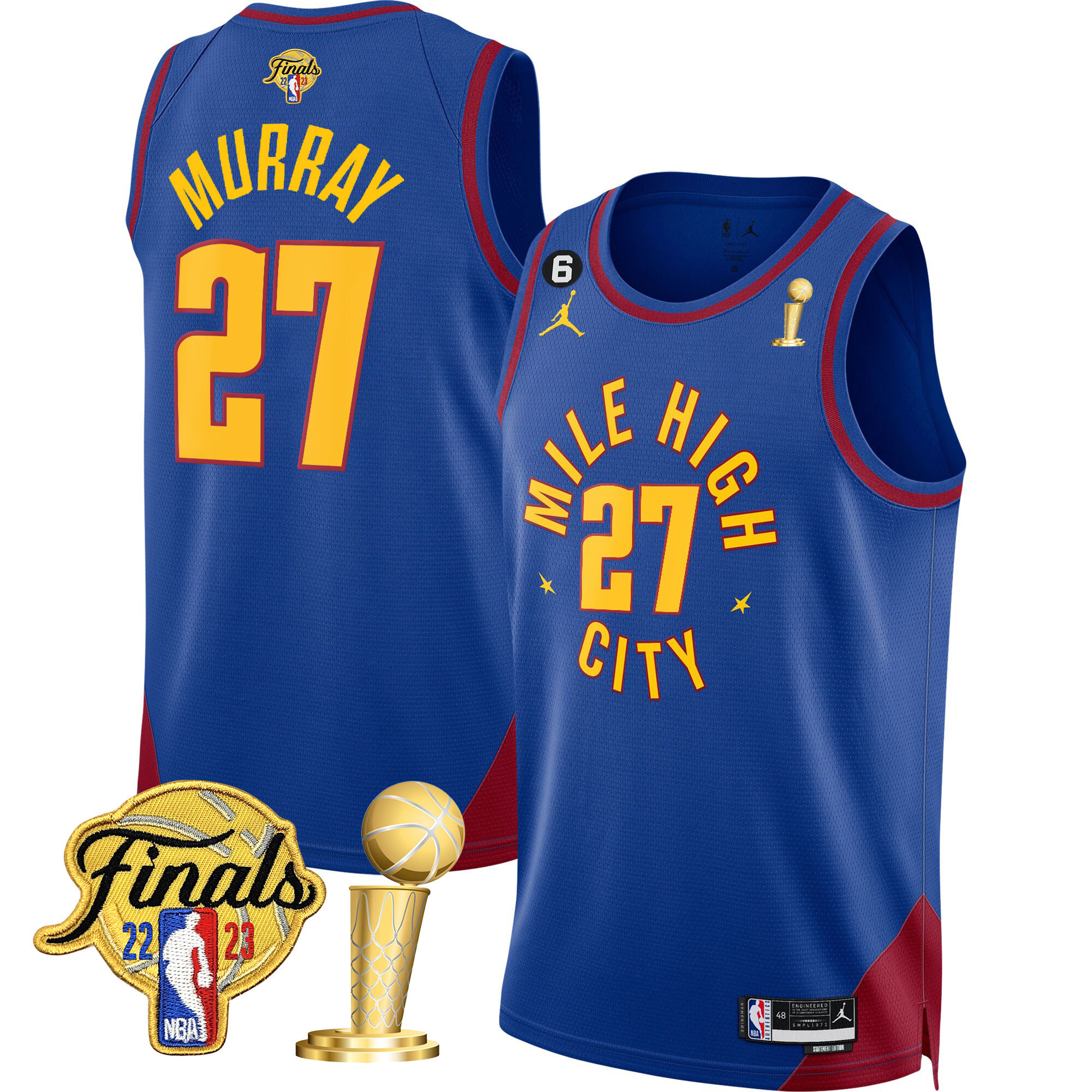 Jamal Murray Men's Denver Nuggets 2023 Finals & Champions Patch Statement Jersey - All Stitched