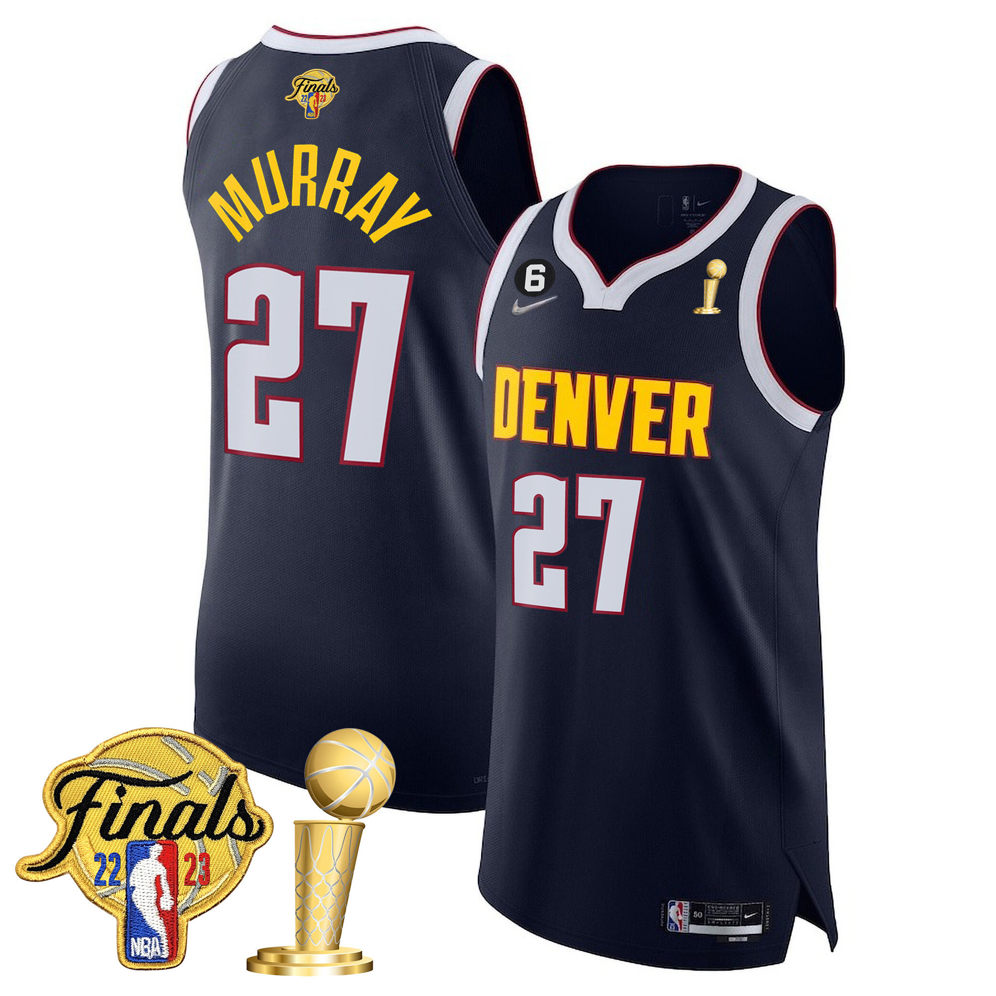 Jamal Murray Men's Denver Nuggets 2023 Finals Patch & Champions Collection V2 Diamond Jersey - All Stitched