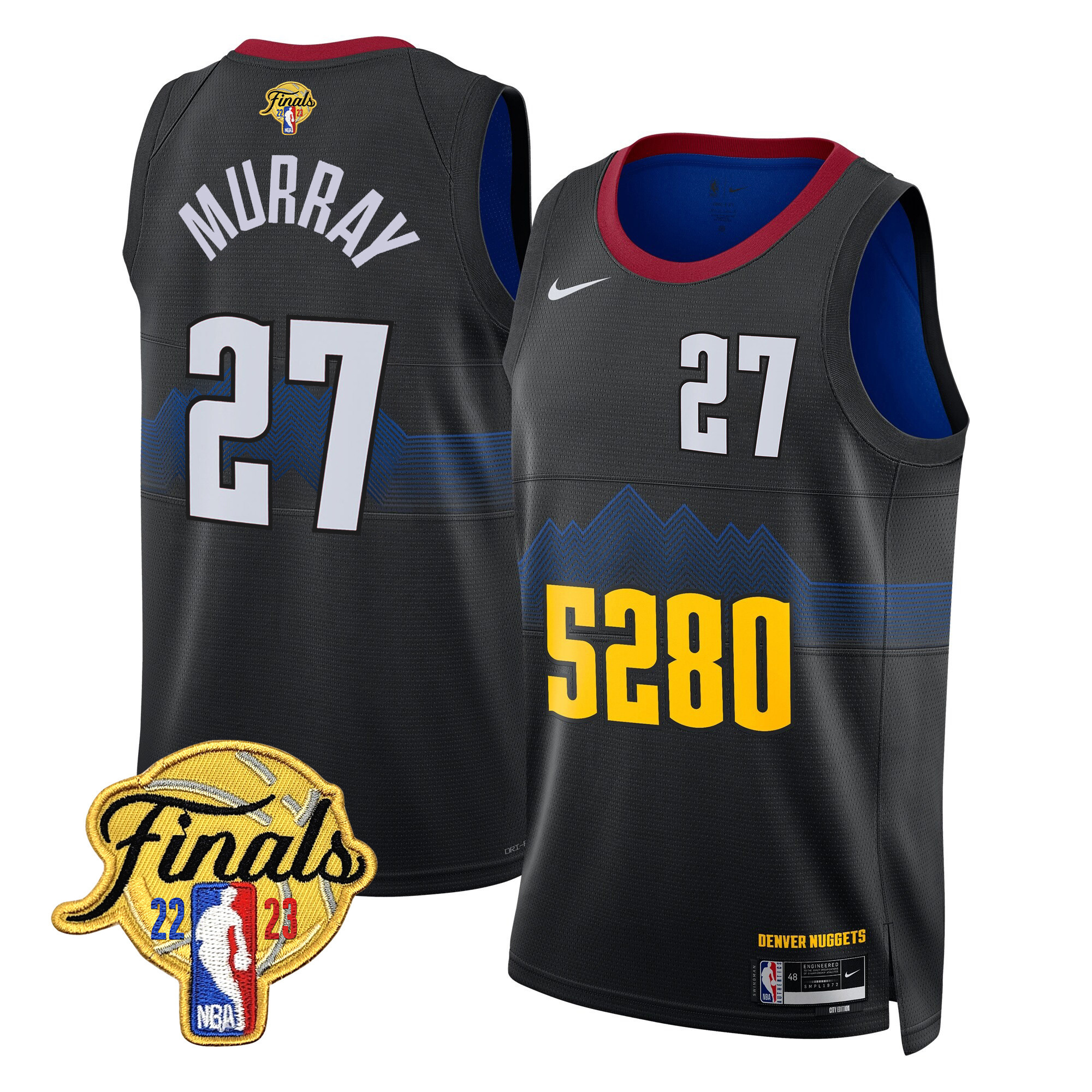 Jamal Murray Men's Denver Nuggets 2023 Finals Patch Collection V2 5280 City Jersey - All Stitched