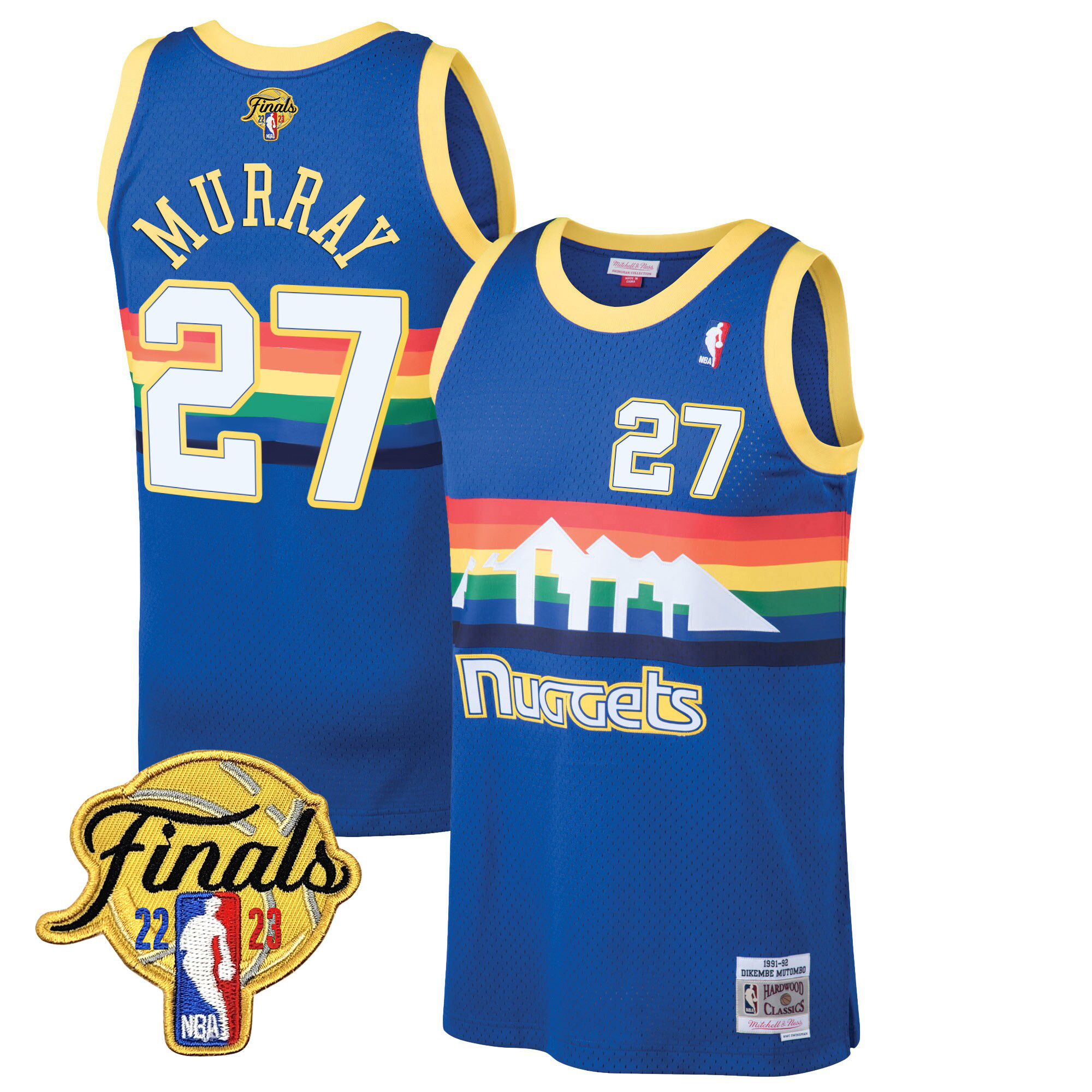Jamal Murray Men's Denver Nuggets 2023 Finals Patch Collection V2 Blue Classic Jersey - All Stitched