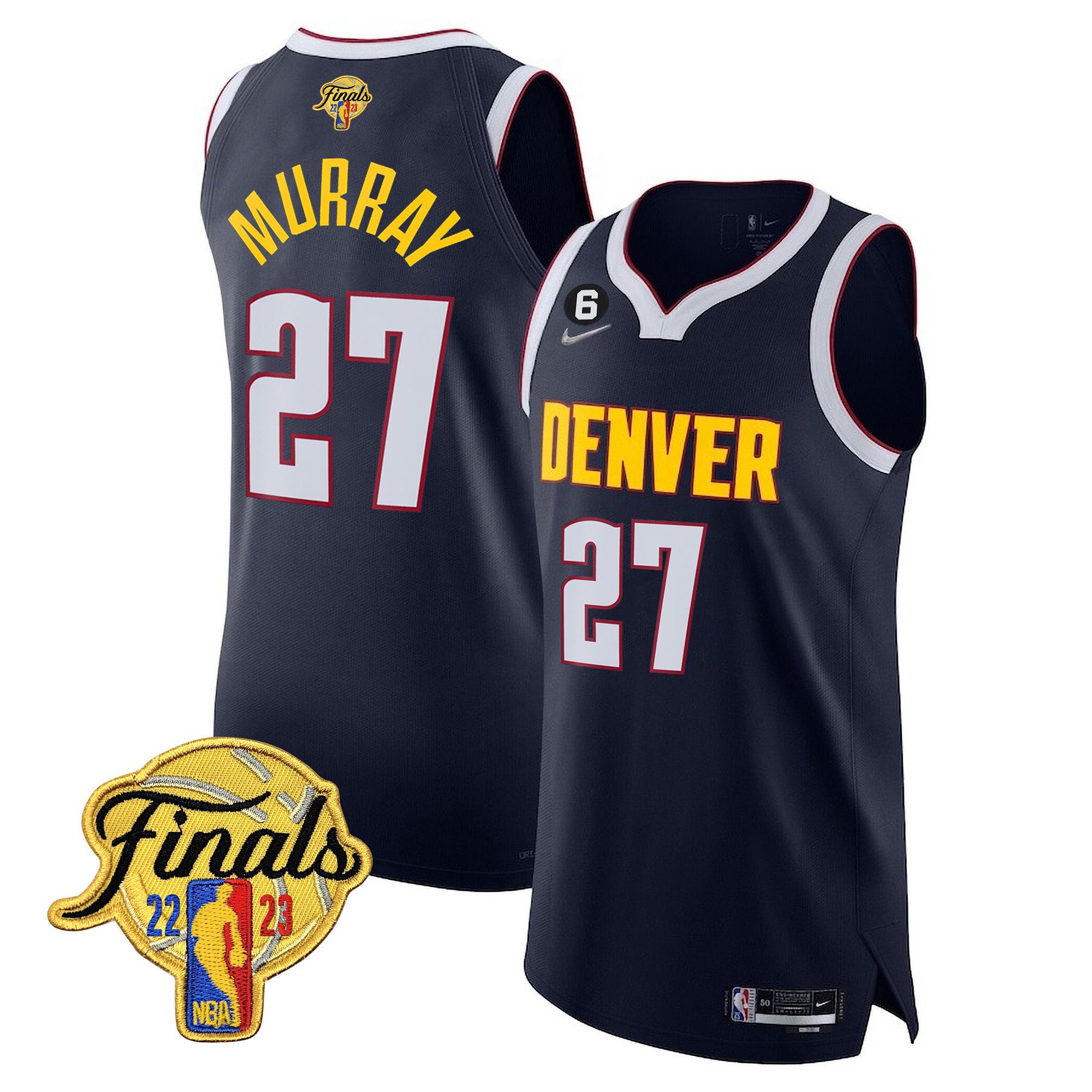 Jamal Murray Men's Denver Nuggets 2023 Finals Patch Collection V2 Diamond Jersey - All Stitched
