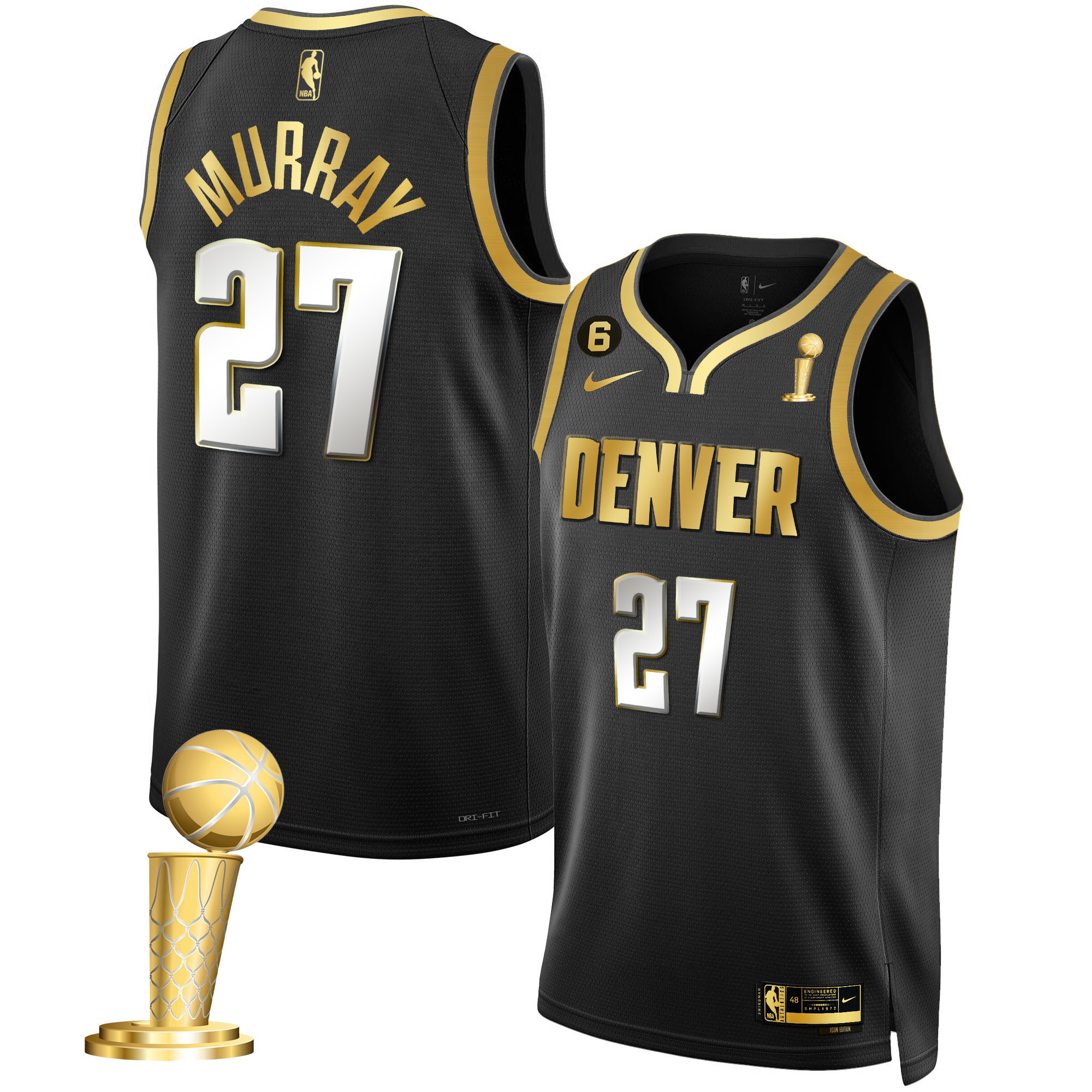 Jamal Murray Youth's Denver Nuggets 2023 Champions Collection Black Limited Jersey - All Stitched
