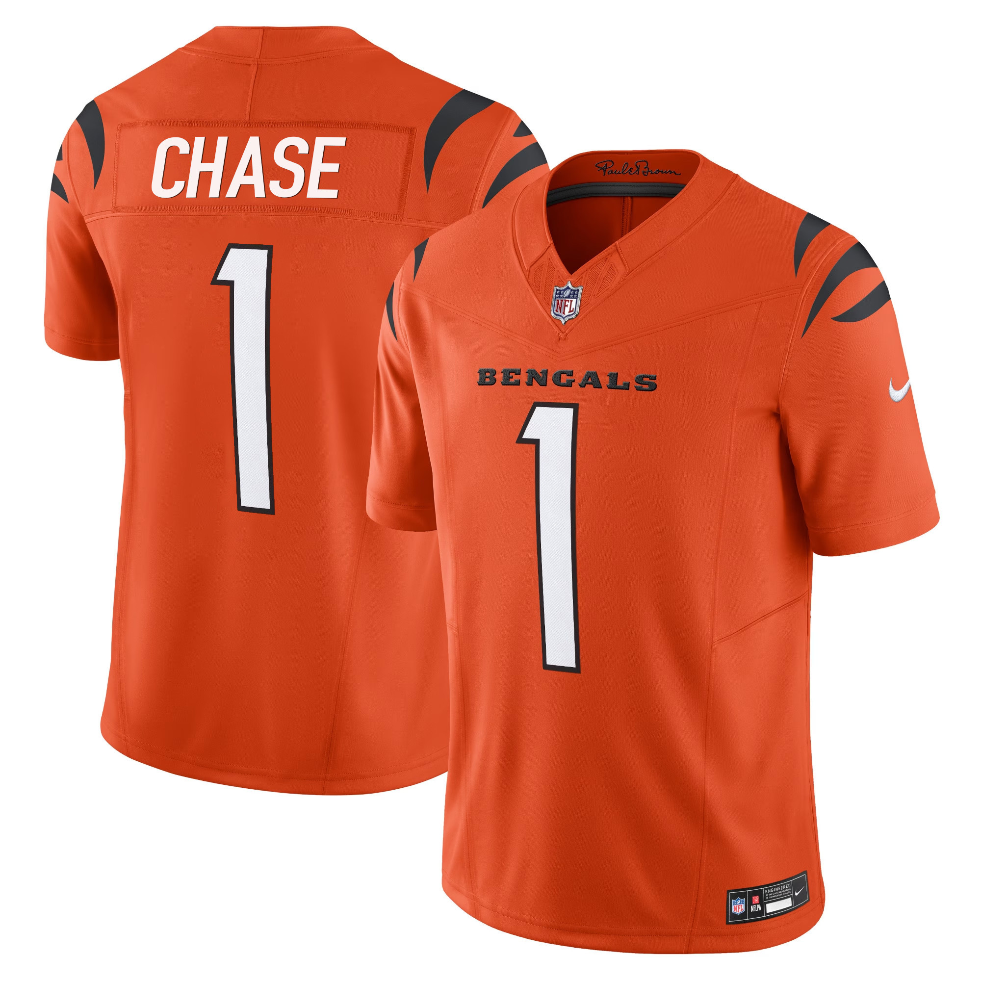 Ja'Marr Chase Men's Cincinnati Bengals Vapor Limited Orange Jersey - All Stitched 