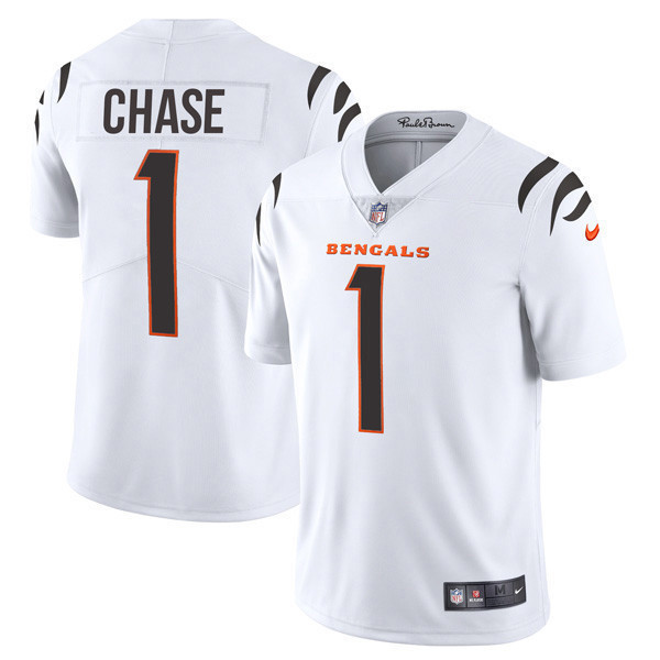 Ja'Marr Chase Women's Cincinnati Bengals Player Vapor Limited White Jersey - All Stitched 