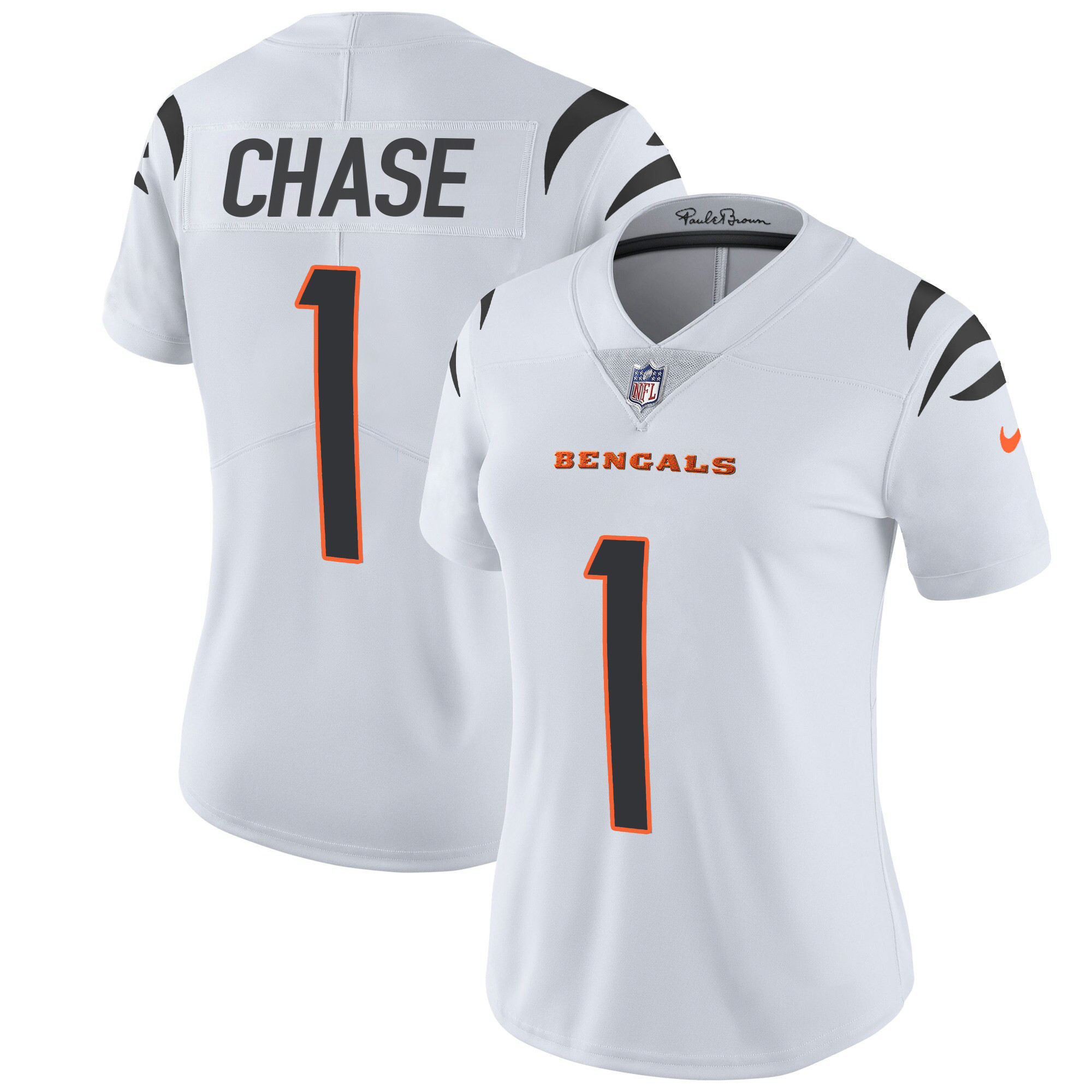 Ja'Marr Chase Women's Cincinnati Bengals Vapor Limited White Jersey - All Stitched 