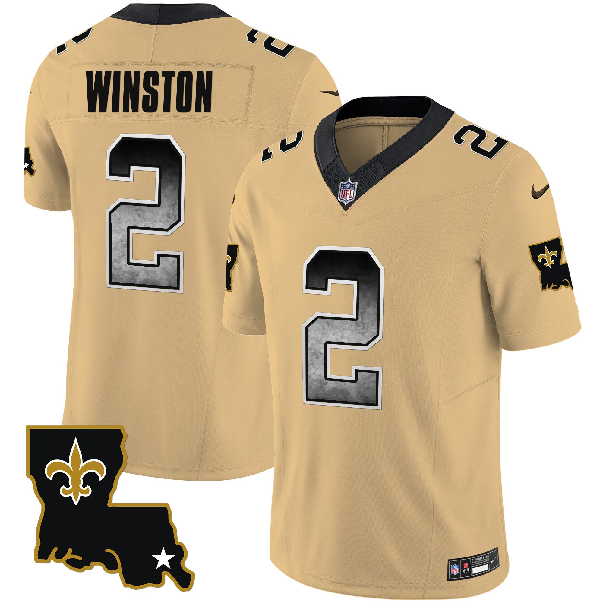 Jameis Winston Men's New Orleans Saints 1987 Legacy Arch Smoke Gold Jersey - All Stitched 
