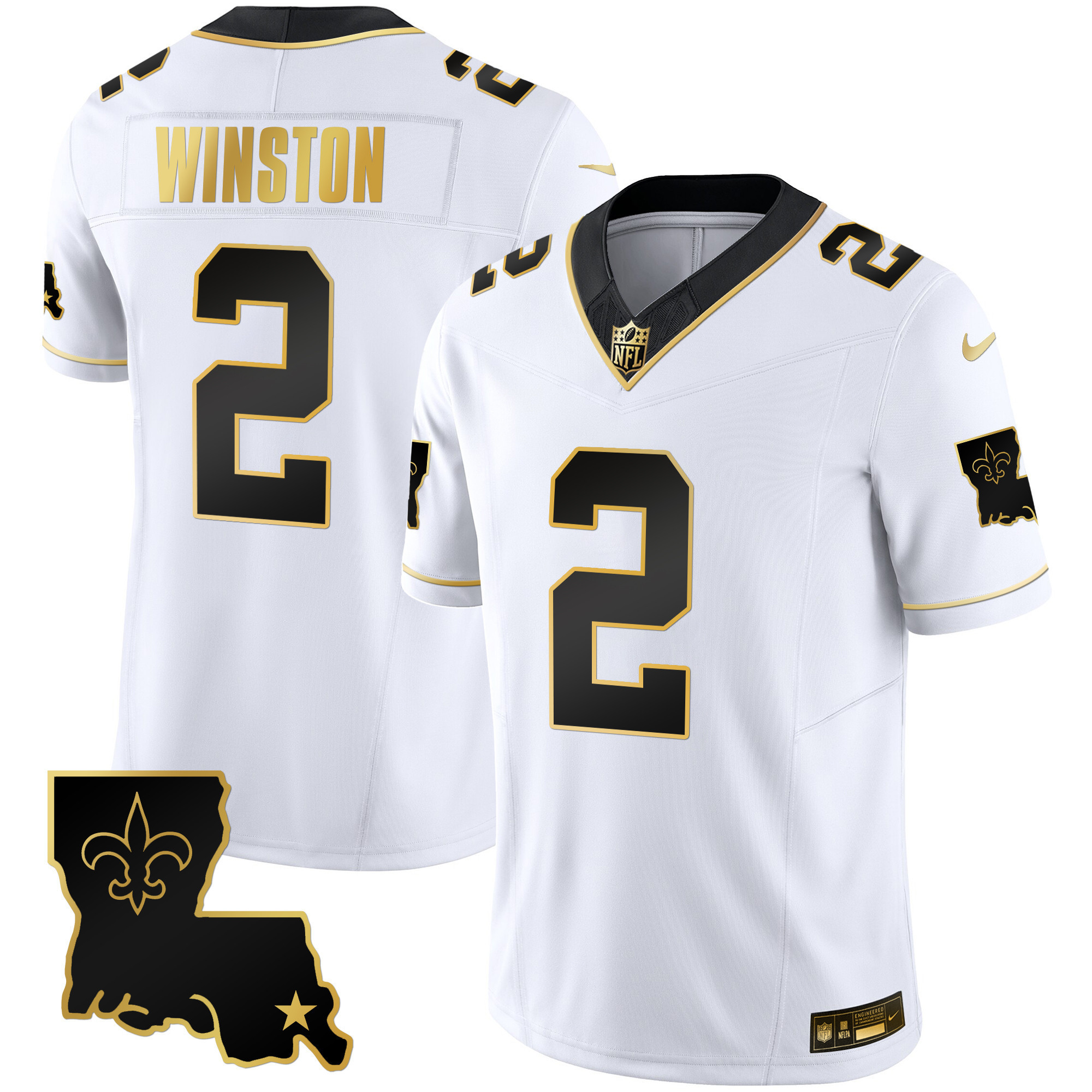 Jameis Winston Men's New Orleans Saints 1987 Legacy Gold Vapor White Gold Jersey - All Stitched 