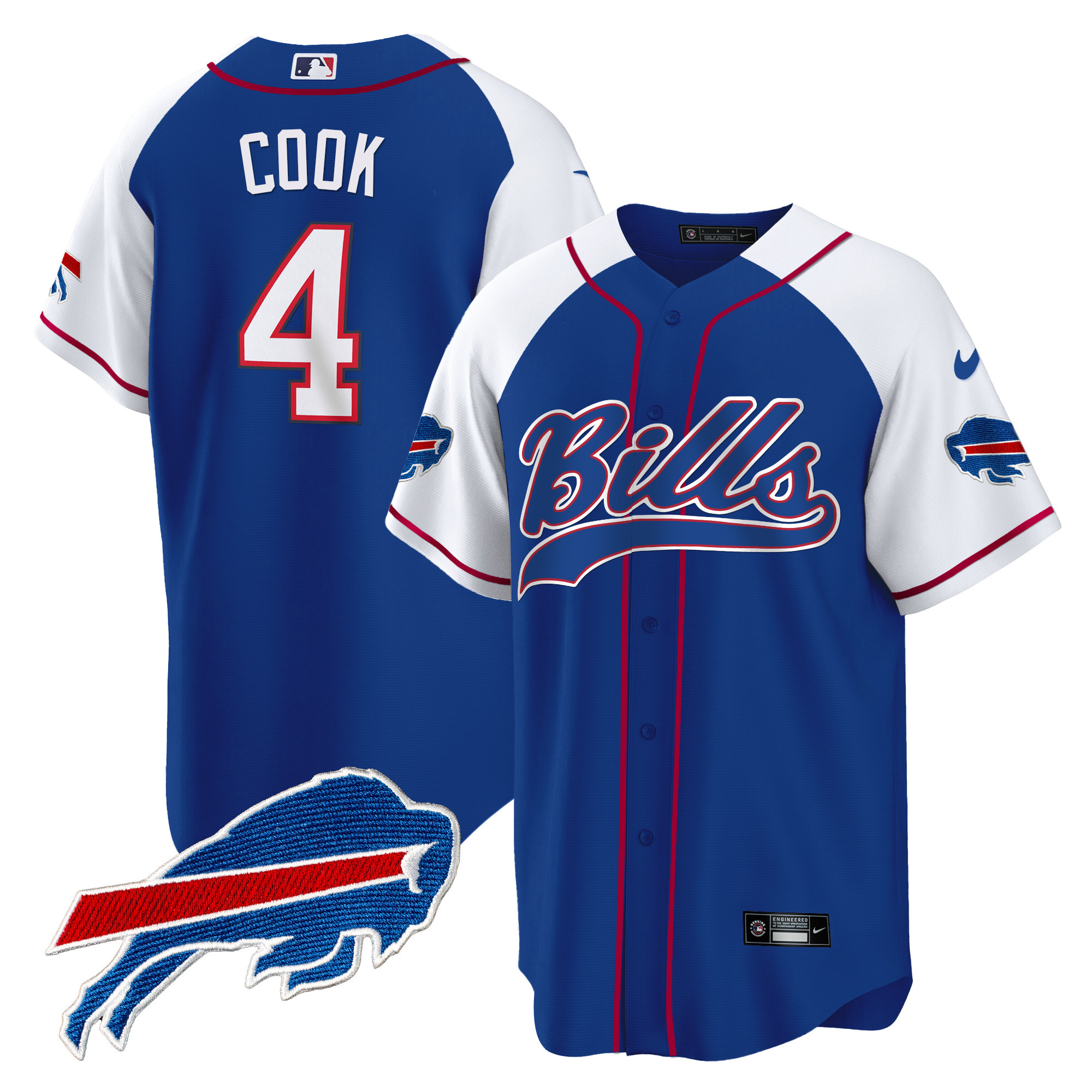 James Cook Men's Buffalo Bills Baseball Royal Alternate Jersey - All Stitched 