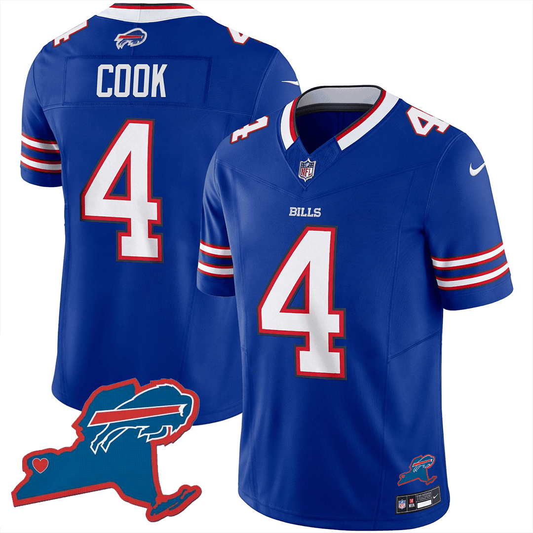 James Cook Men's Buffalo Bills New York Patch Vapor Limited Royal Jersey - All Stitched 